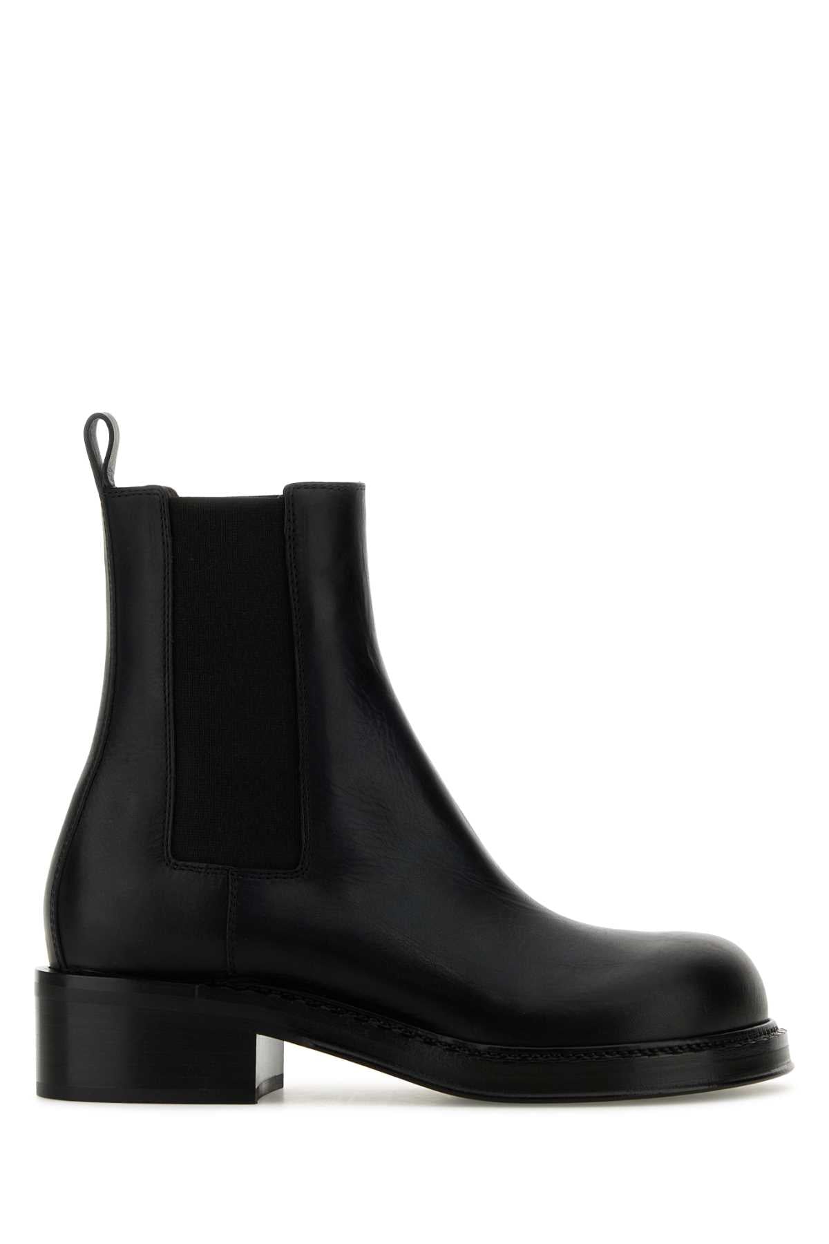 Bottega Veneta Women Black Leather Cliff Ankle Boots BOTTEGA VENETA