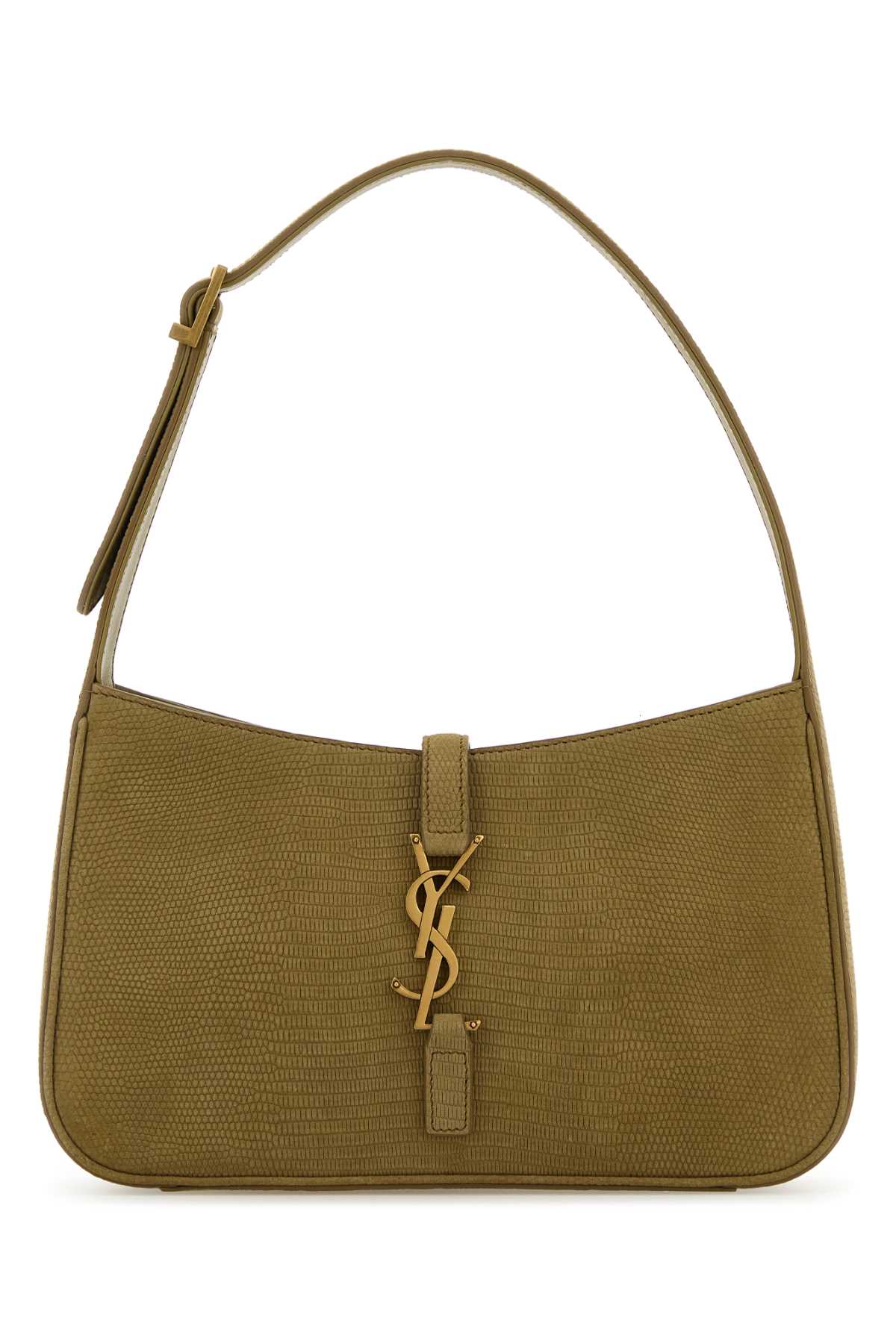 Saint Laurent Women Sage Green Suede Le 5 A 7 Shoulder Bag SAINT LAURENT