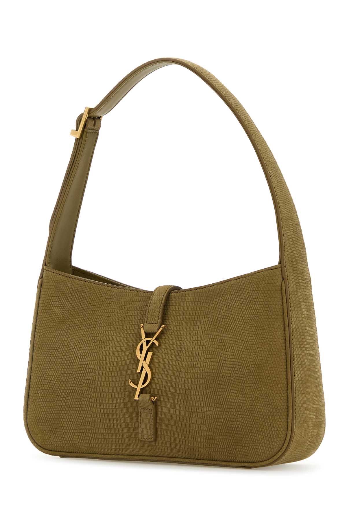 Saint Laurent Women Sage Green Suede Le 5 A 7 Shoulder Bag SAINT LAURENT
