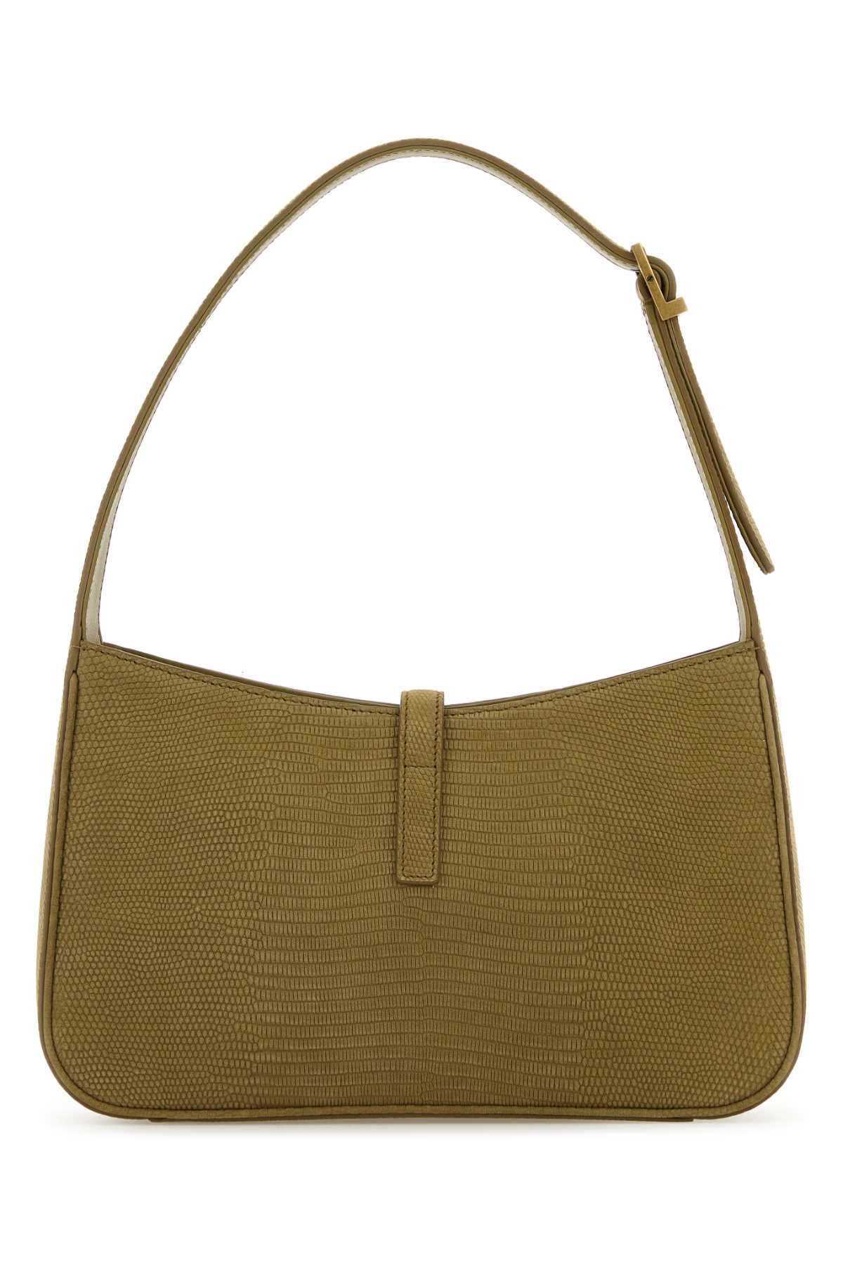 Saint Laurent Women Sage Green Suede Le 5 A 7 Shoulder Bag SAINT LAURENT
