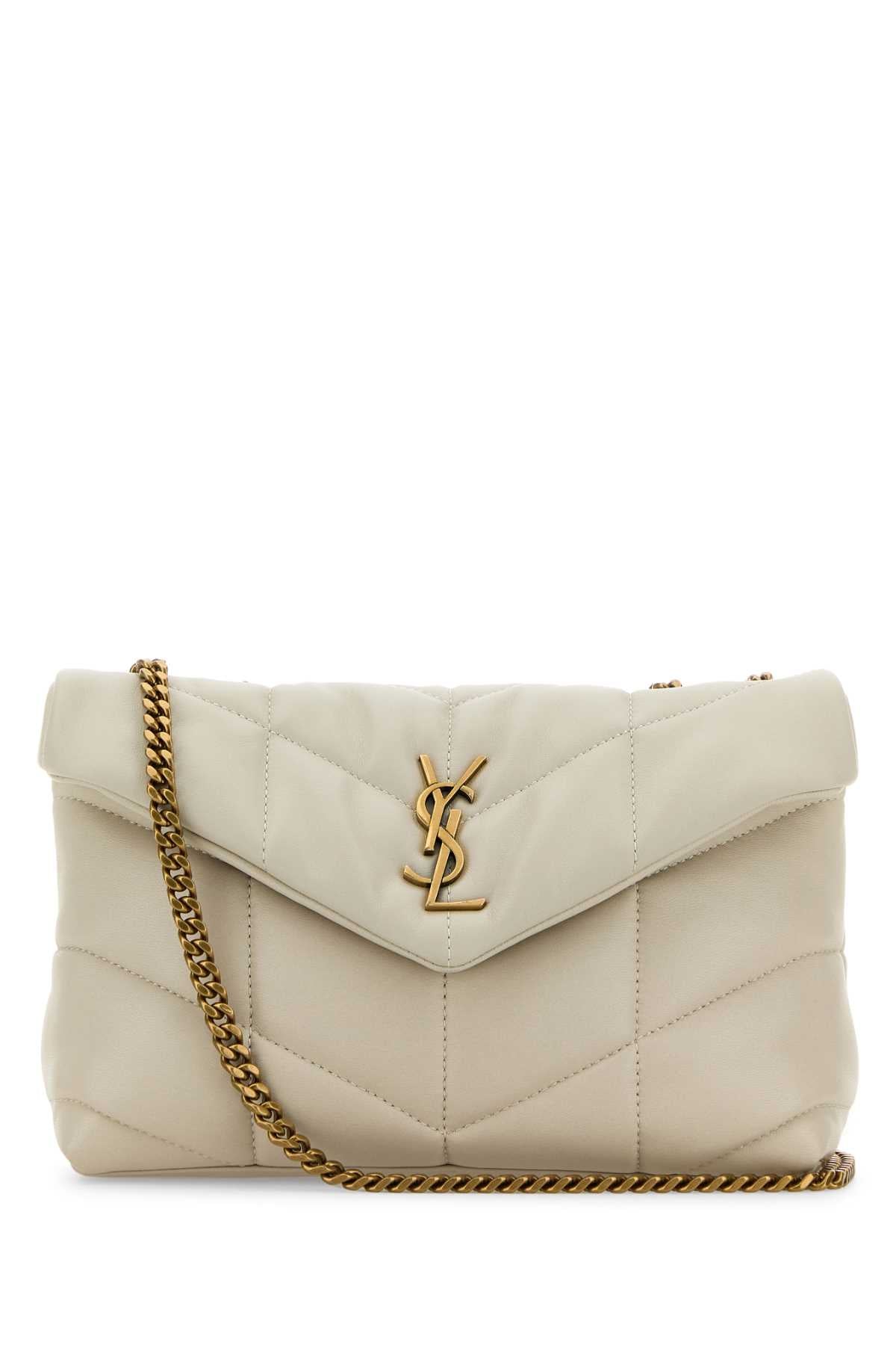 Saint Laurent Women Ivory Nappa Leather Puffer Toy Crossbody Bag SAINT LAURENT
