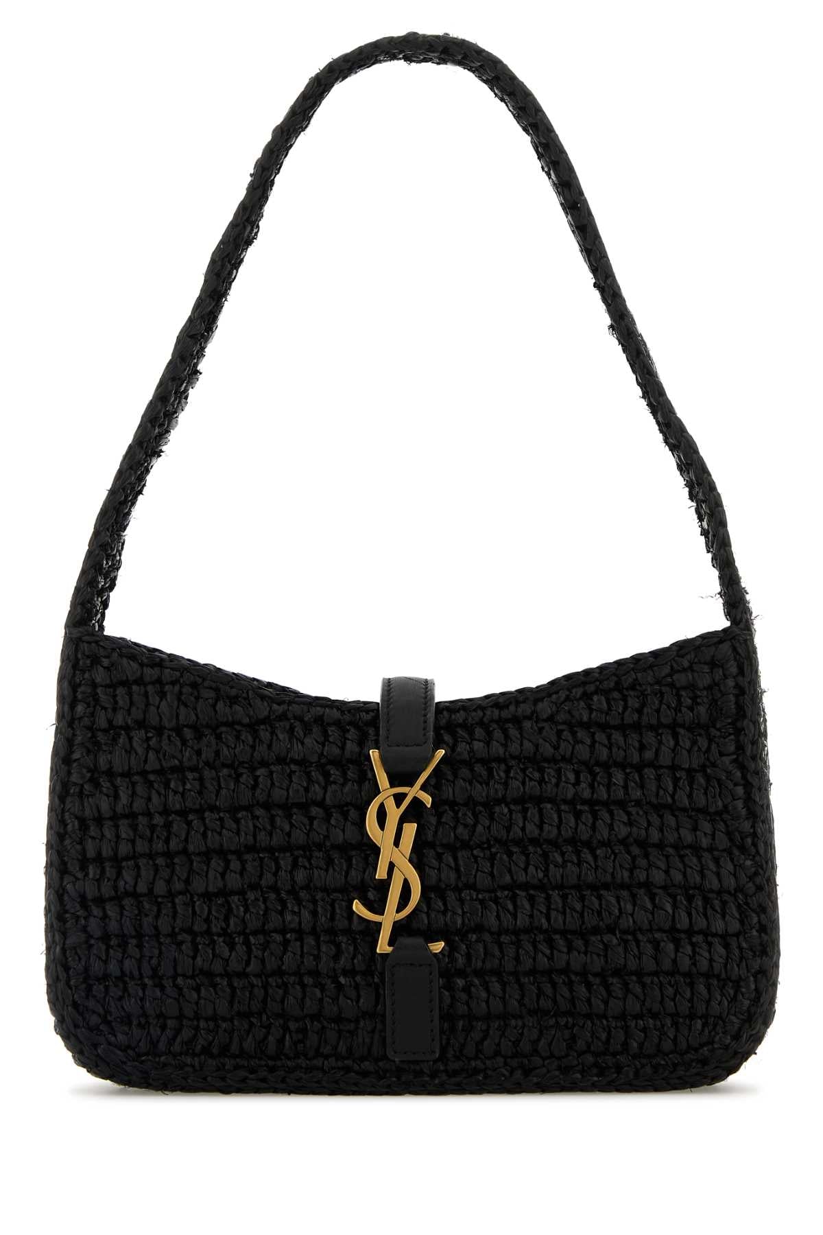 Saint Laurent Women Black Raffia Mini Le 5 Ã  7 Handbag SAINT LAURENT