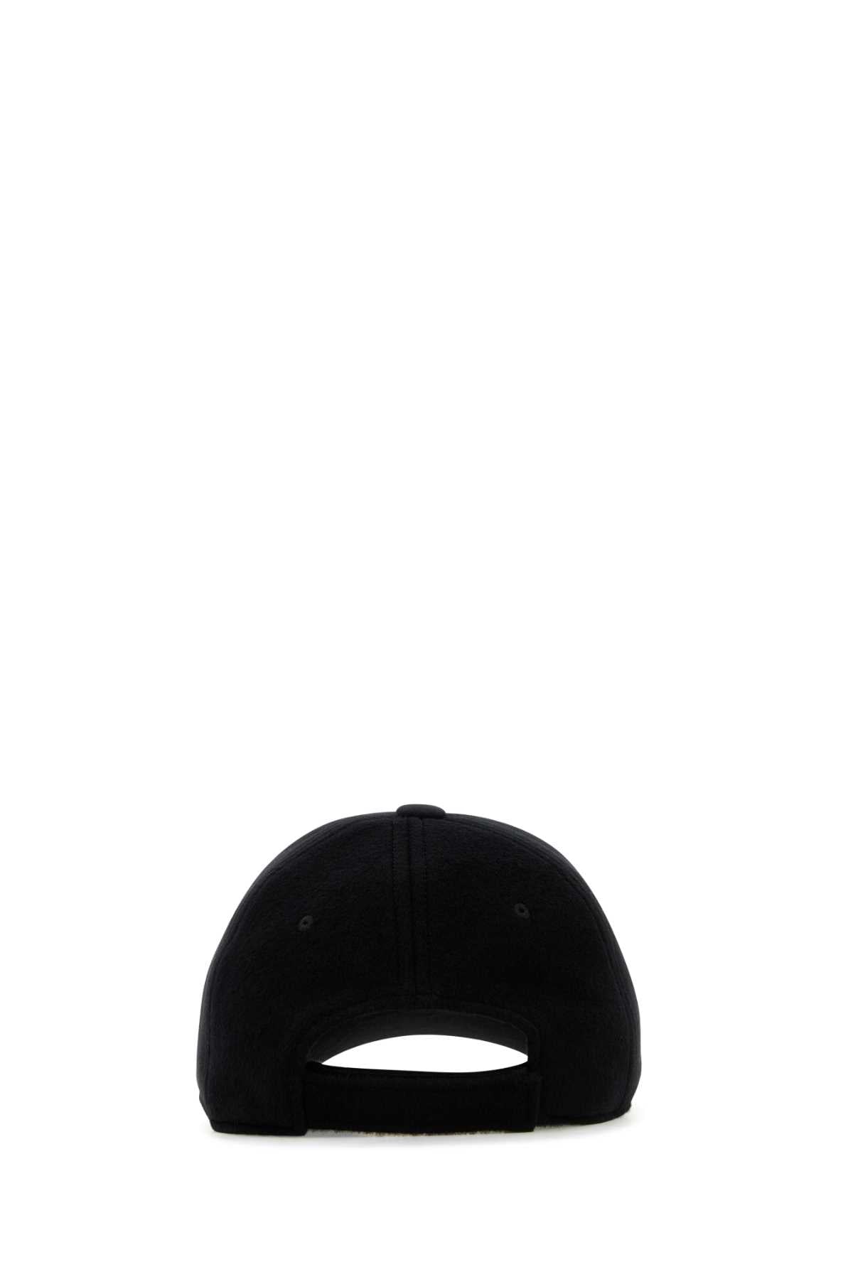 Fendi Men Black Wool Blend Baseball Cap FENDI