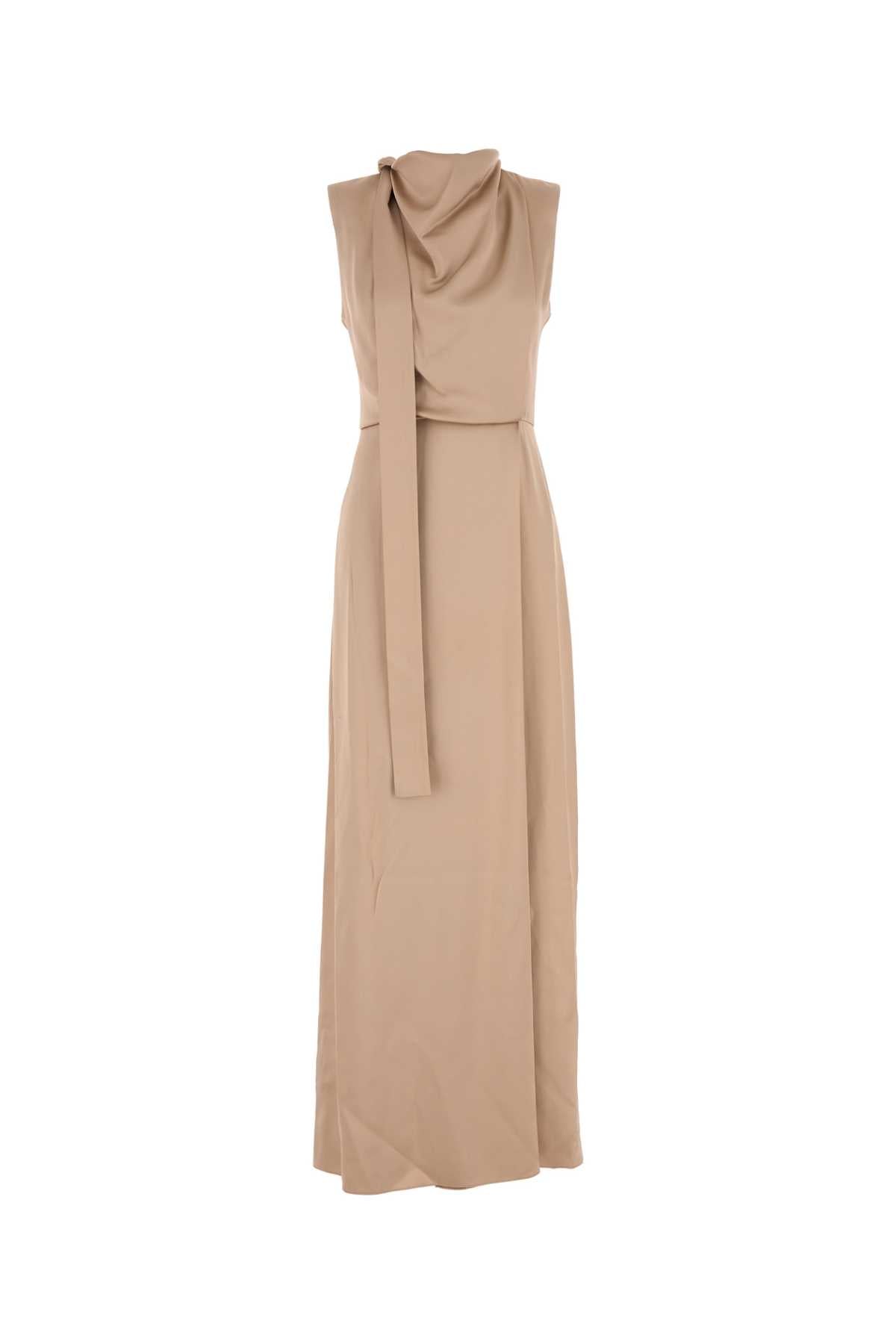 Fendi Women Beige Satin Long Dress FENDI