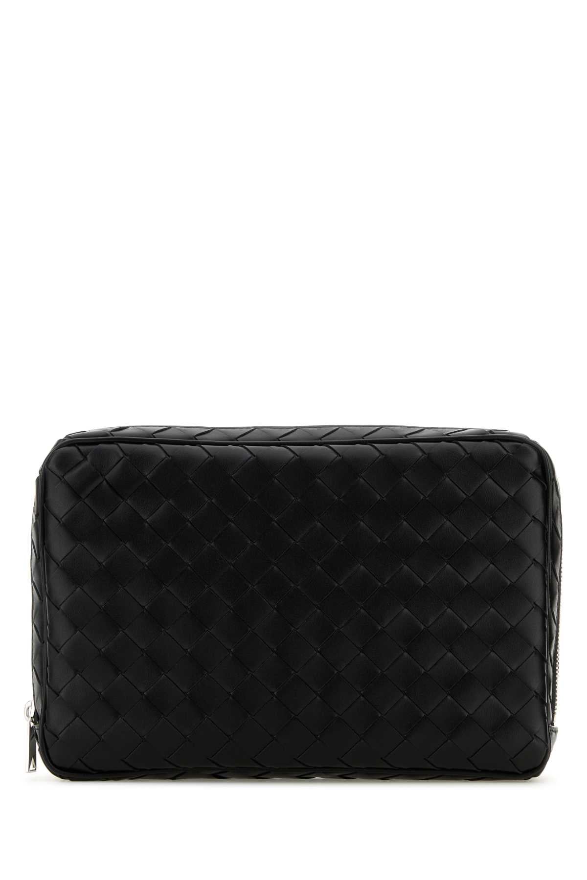 Bottega Veneta Men Black Leather Large Intrecciato Beauty Case BOTTEGA VENETA
