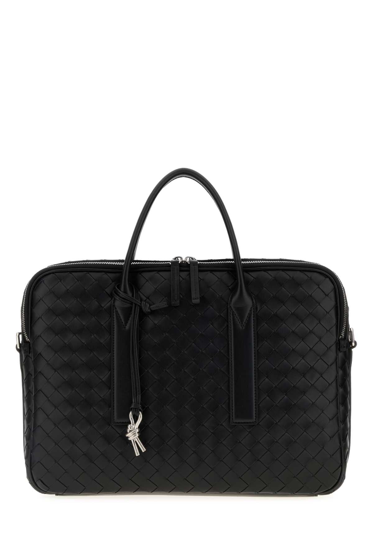 Bottega Veneta Men Black Leather Getaway Briefcase BOTTEGA VENETA
