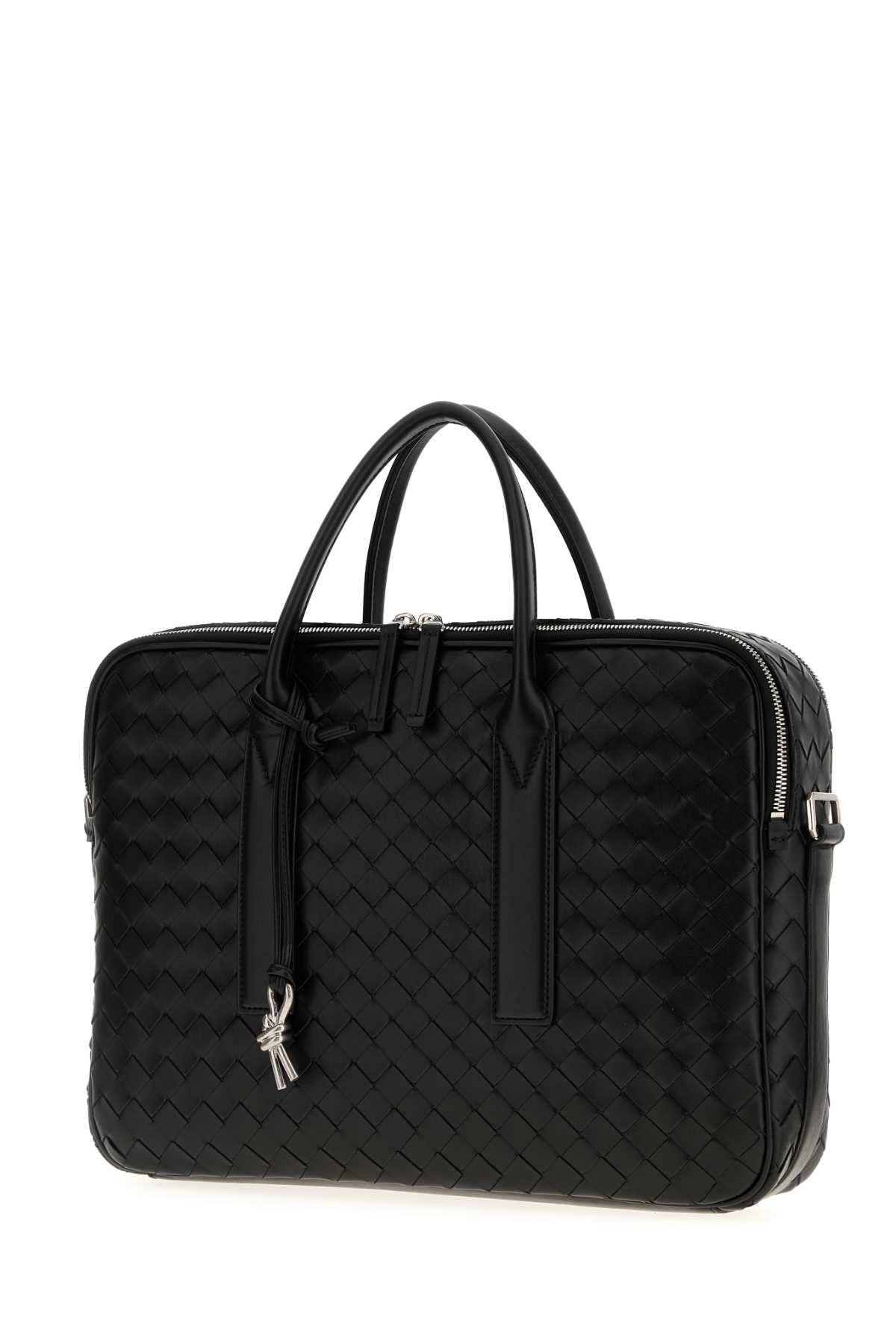 Bottega Veneta Men Black Leather Getaway Briefcase BOTTEGA VENETA