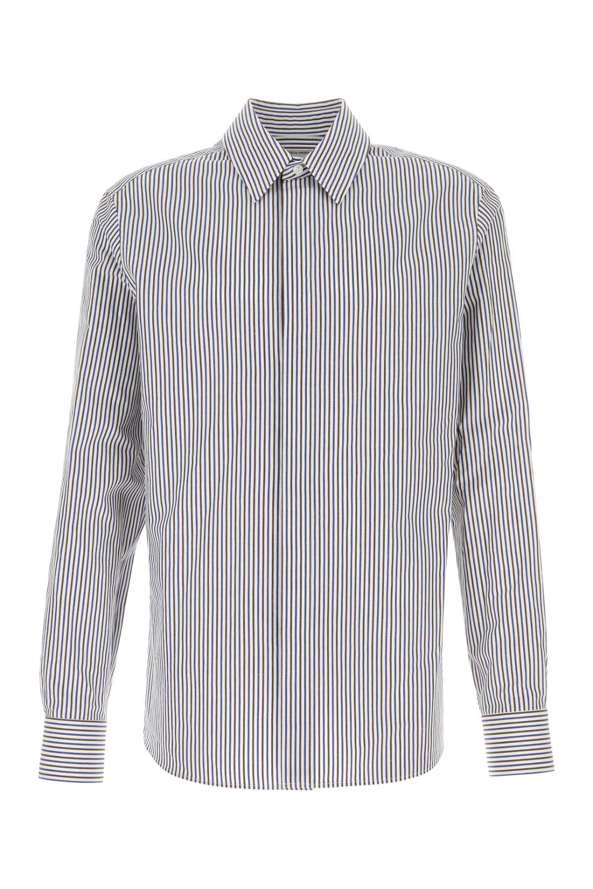 Bottega Veneta Men Embroidered Cotton Blend Shirt BOTTEGA VENETA