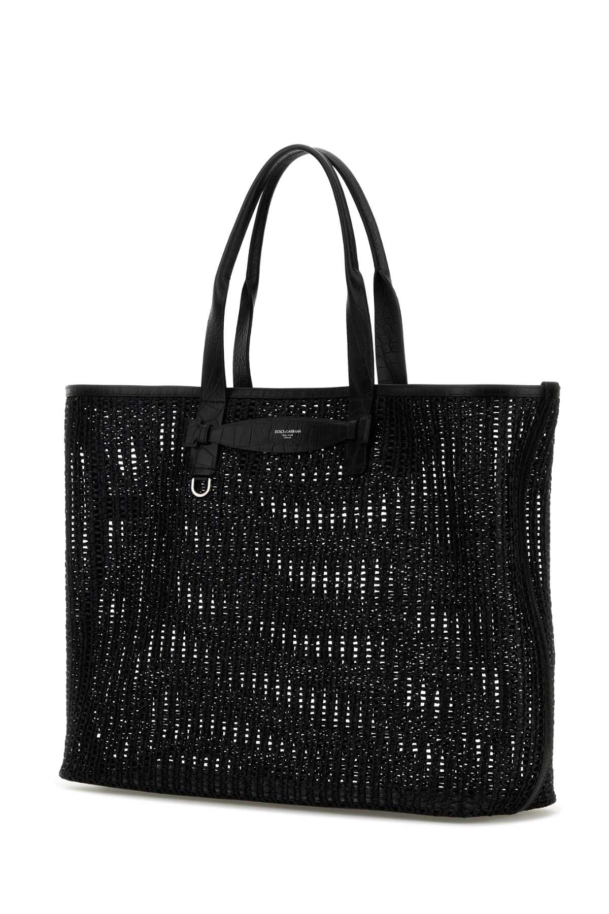 Dolce & Gabbana Men Black Mesh Shopping Bag DOLCE & GABBANA