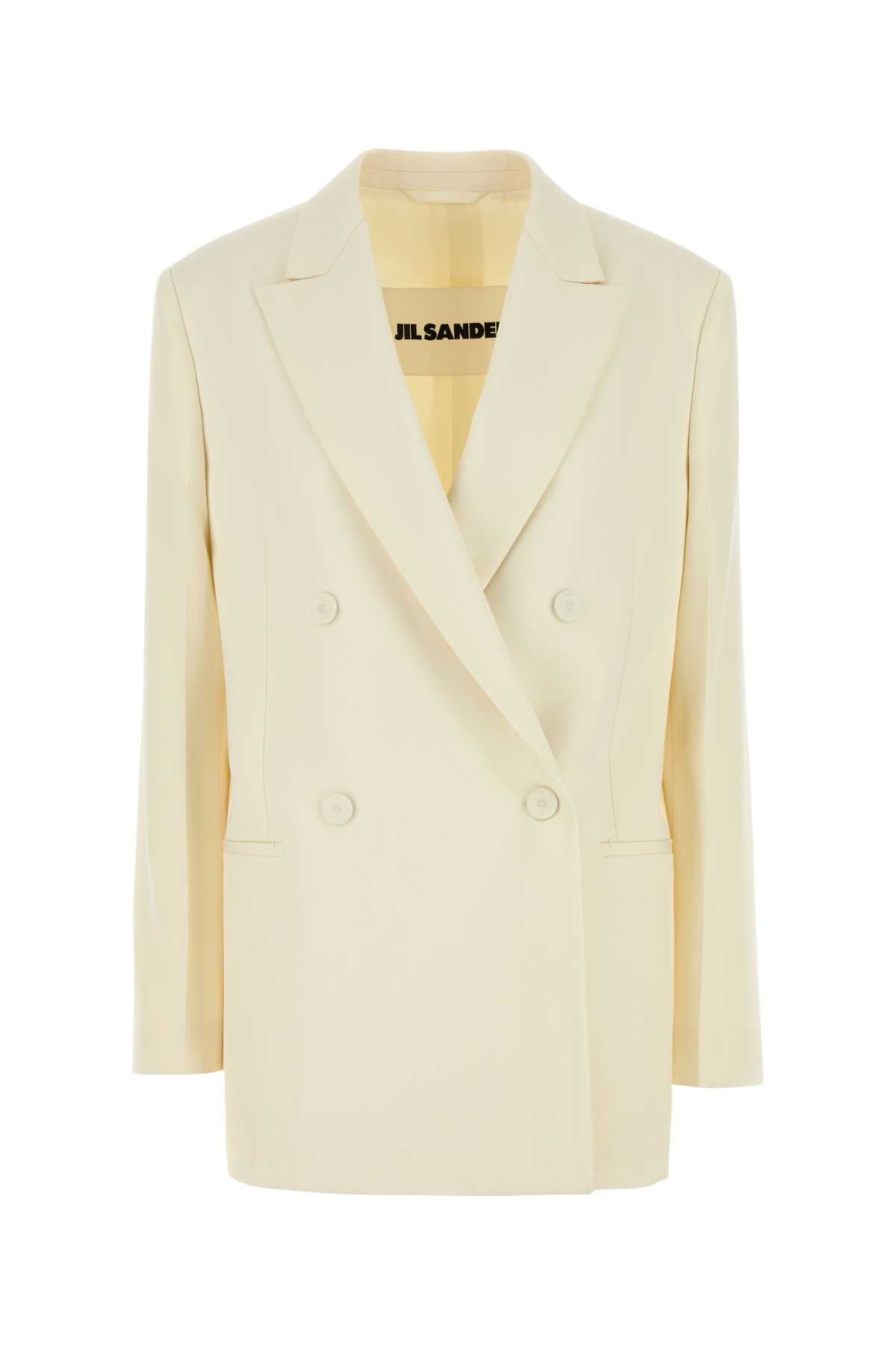 Jil Sander Women Cream Wool Blazer JIL SANDER