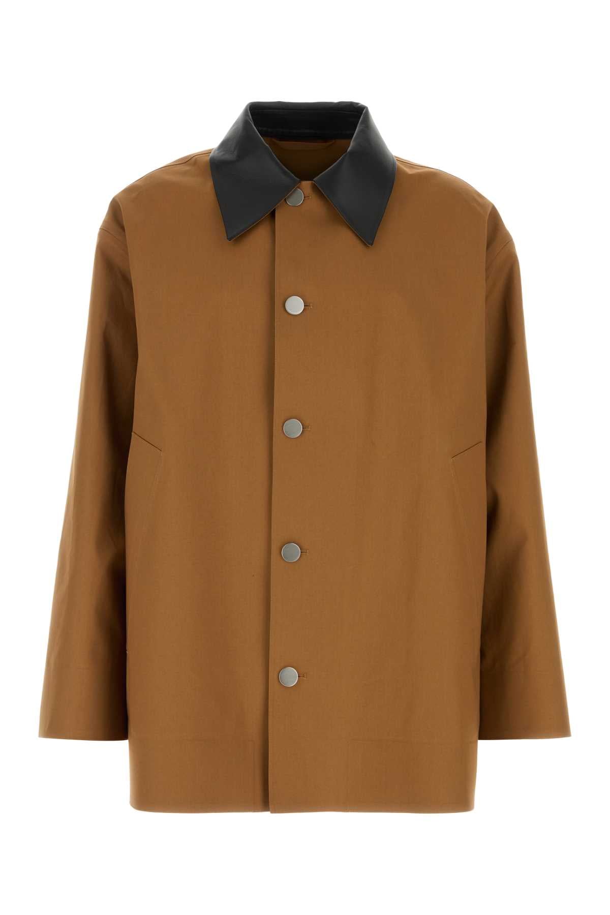 Jil Sander Men Caramel Cotton Trench Coat JIL SANDER