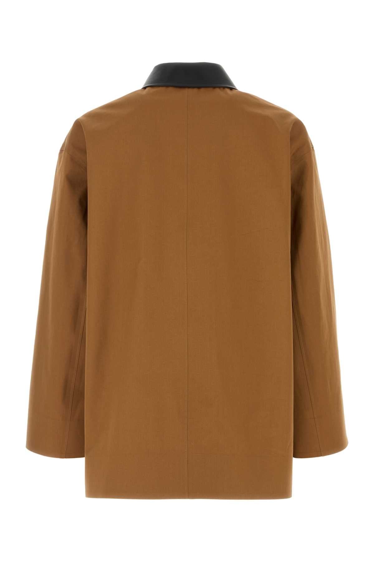 Jil Sander Men Caramel Cotton Trench Coat JIL SANDER