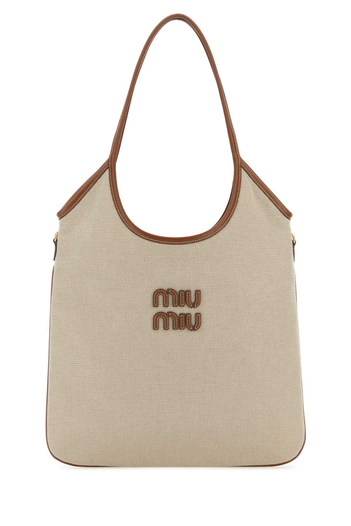 Miu Miu Women Two-Tone Canvas Shopping Bag MIU MIU