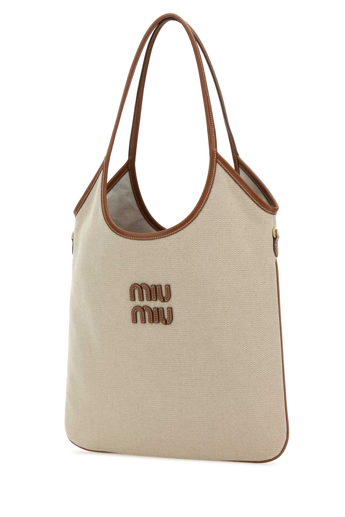 Miu Miu Women Two-Tone Canvas Shopping Bag MIU MIU