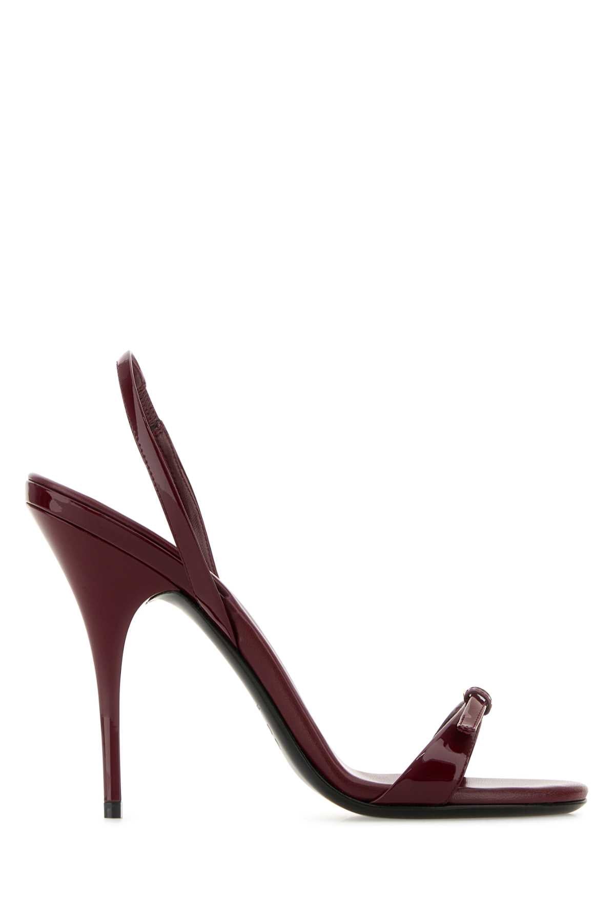 Miu Miu Women Tyrian Purple Leather Sandals MIU MIU