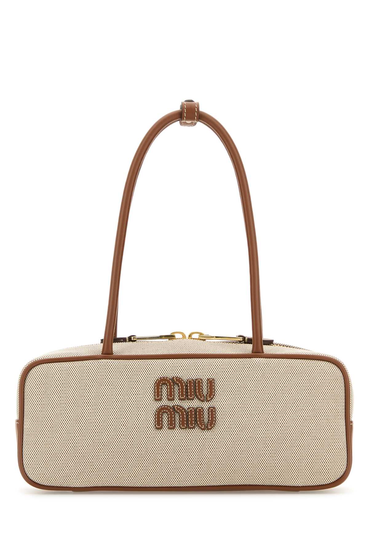 Miu Miu Women Two-Tone Canvas Beau Shoulder Bag MIU MIU