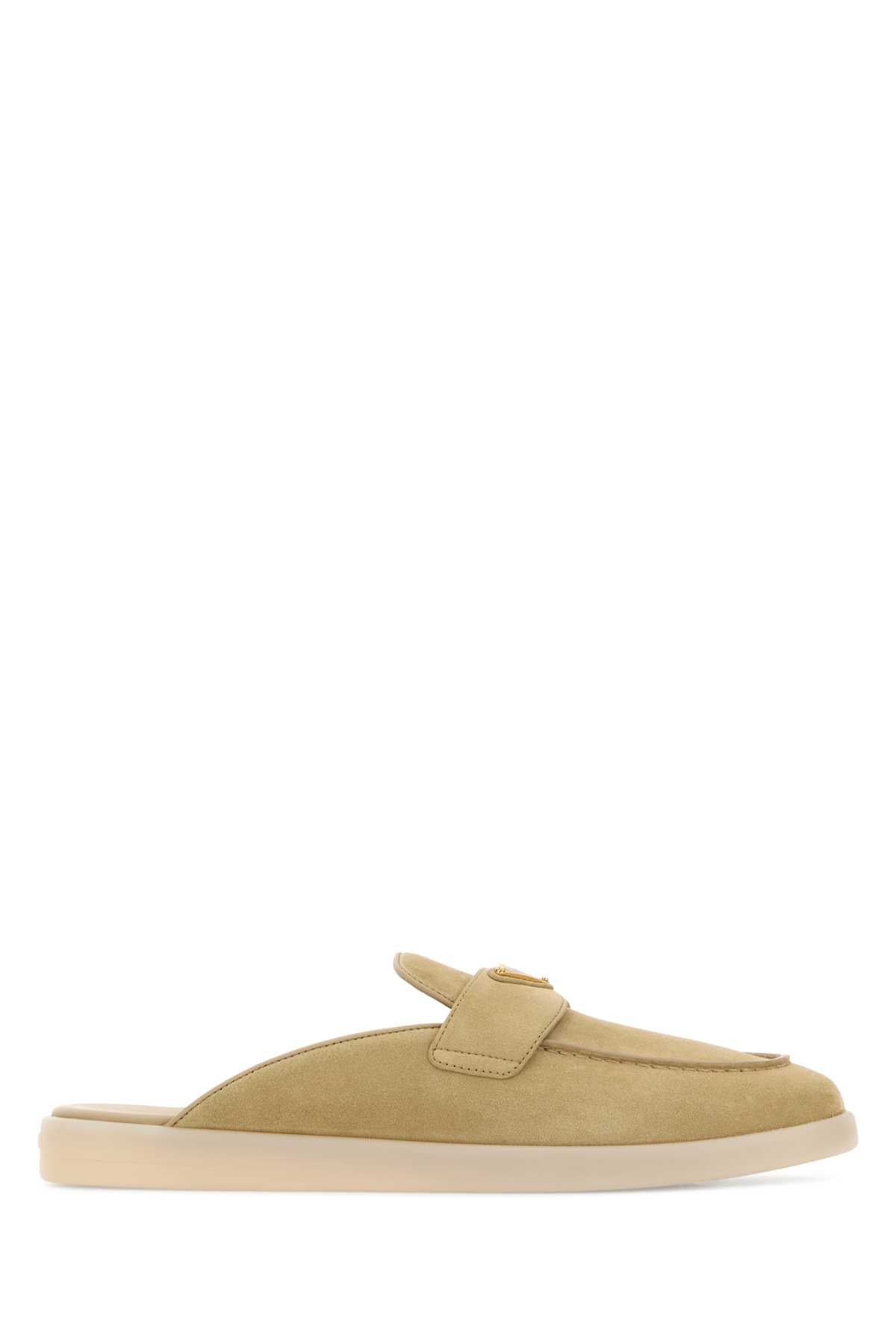 Prada Women Sand Suede Slippers PRADA