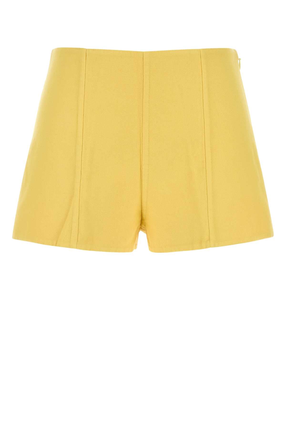 Prada Women Yellow Cotton Shorts PRADA