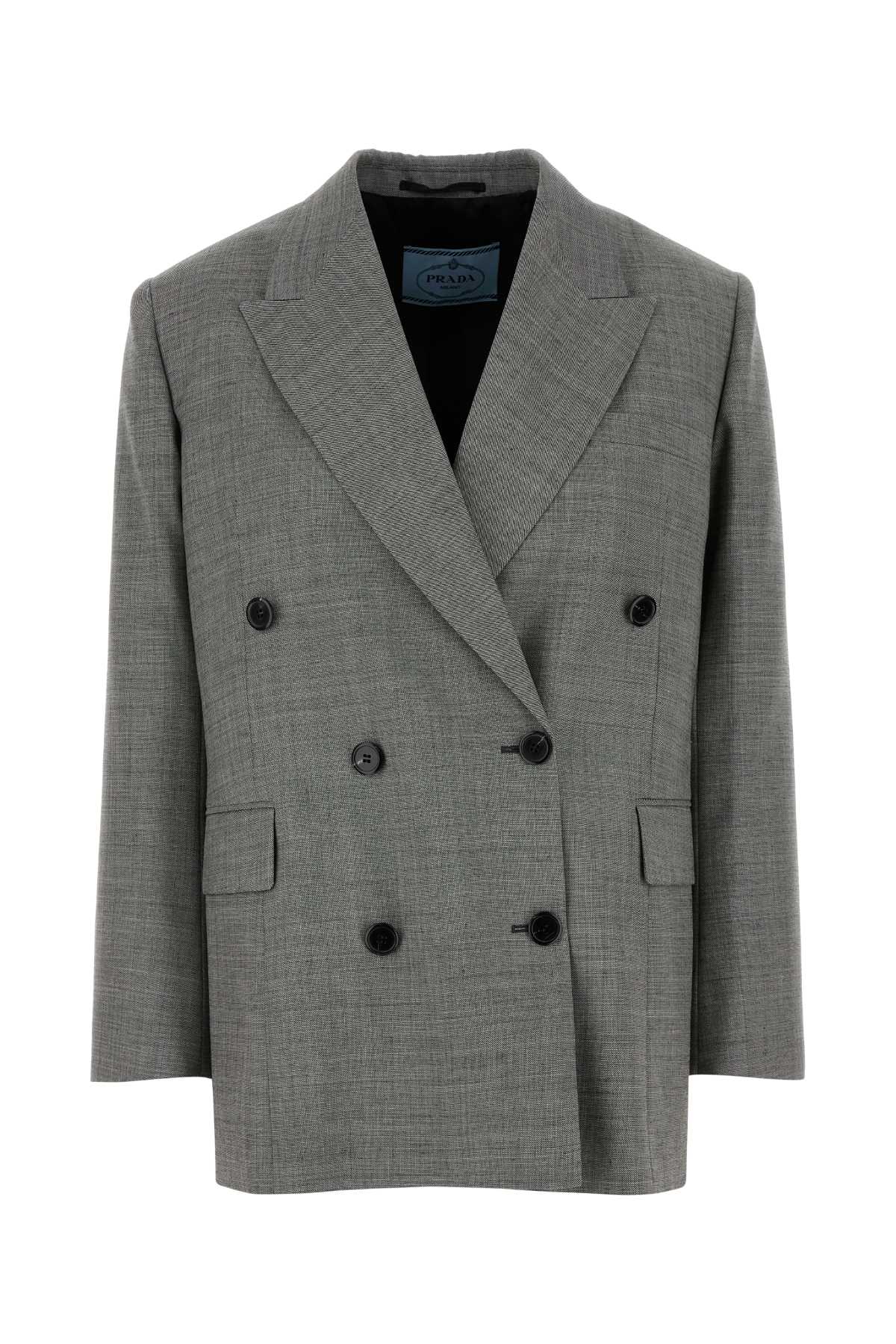 Prada Women Grey Wool Blazer PRADA