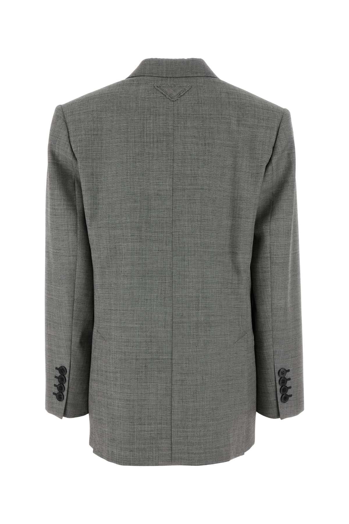 Prada Women Grey Wool Blazer PRADA