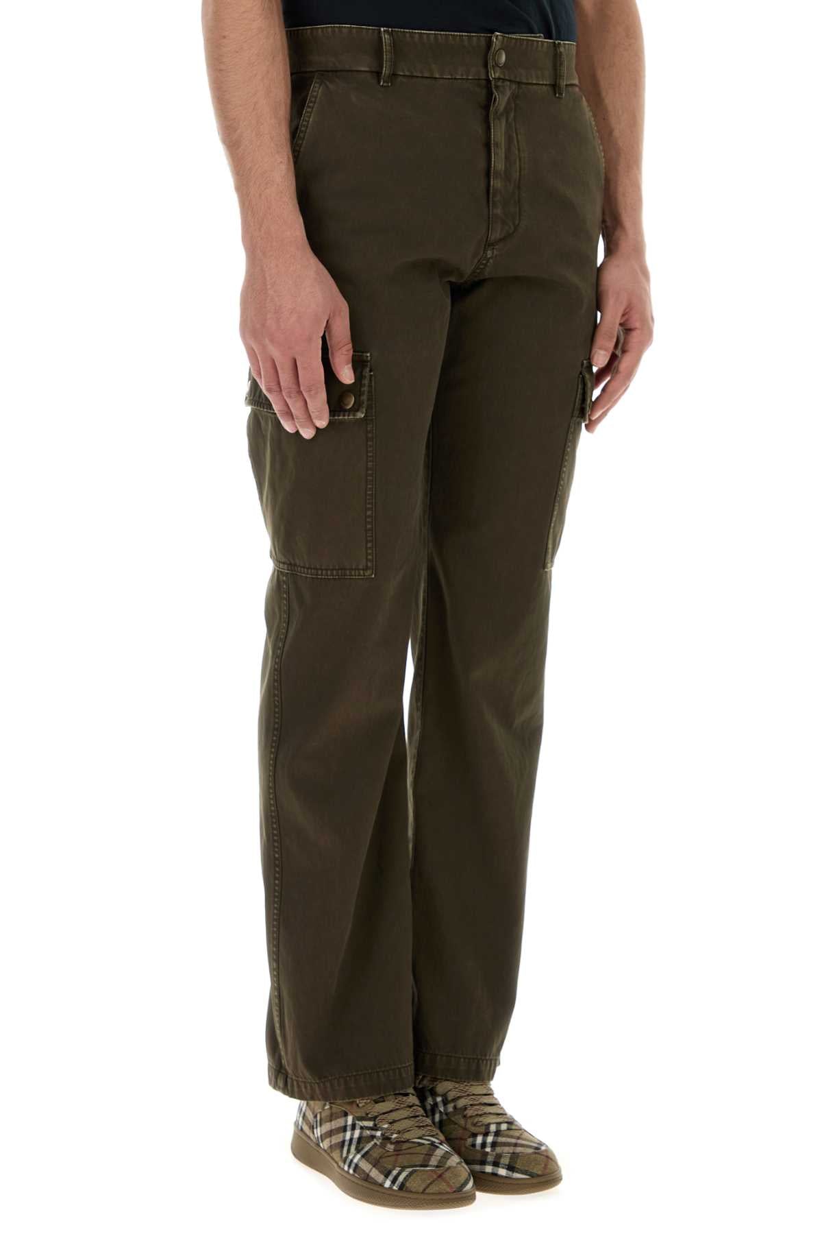 Burberry Men Army Green Cotton Cargo Pant BURBERRY