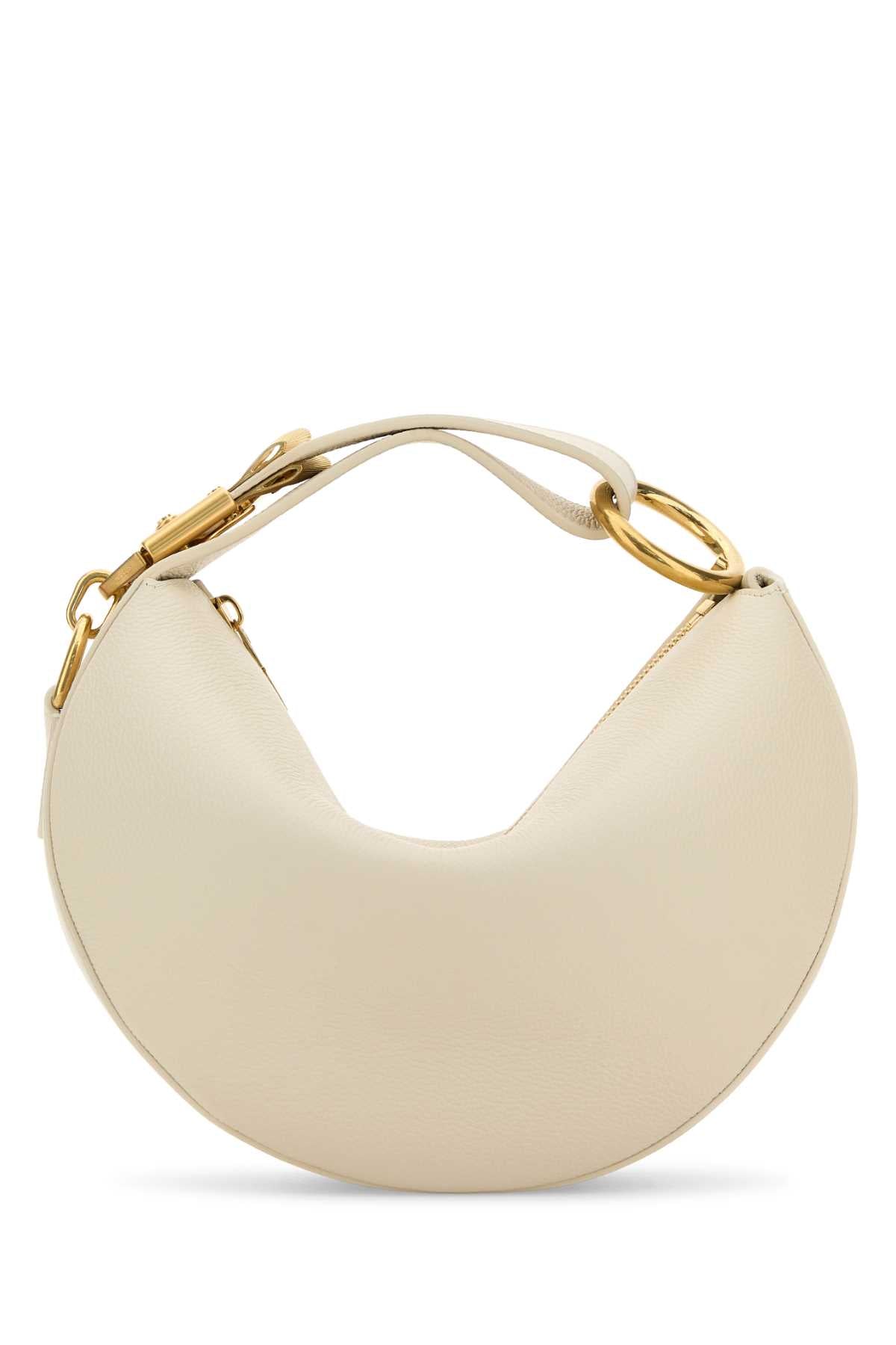 Burberry Women Ivory Leather Knight Arc Handbag BURBERRY