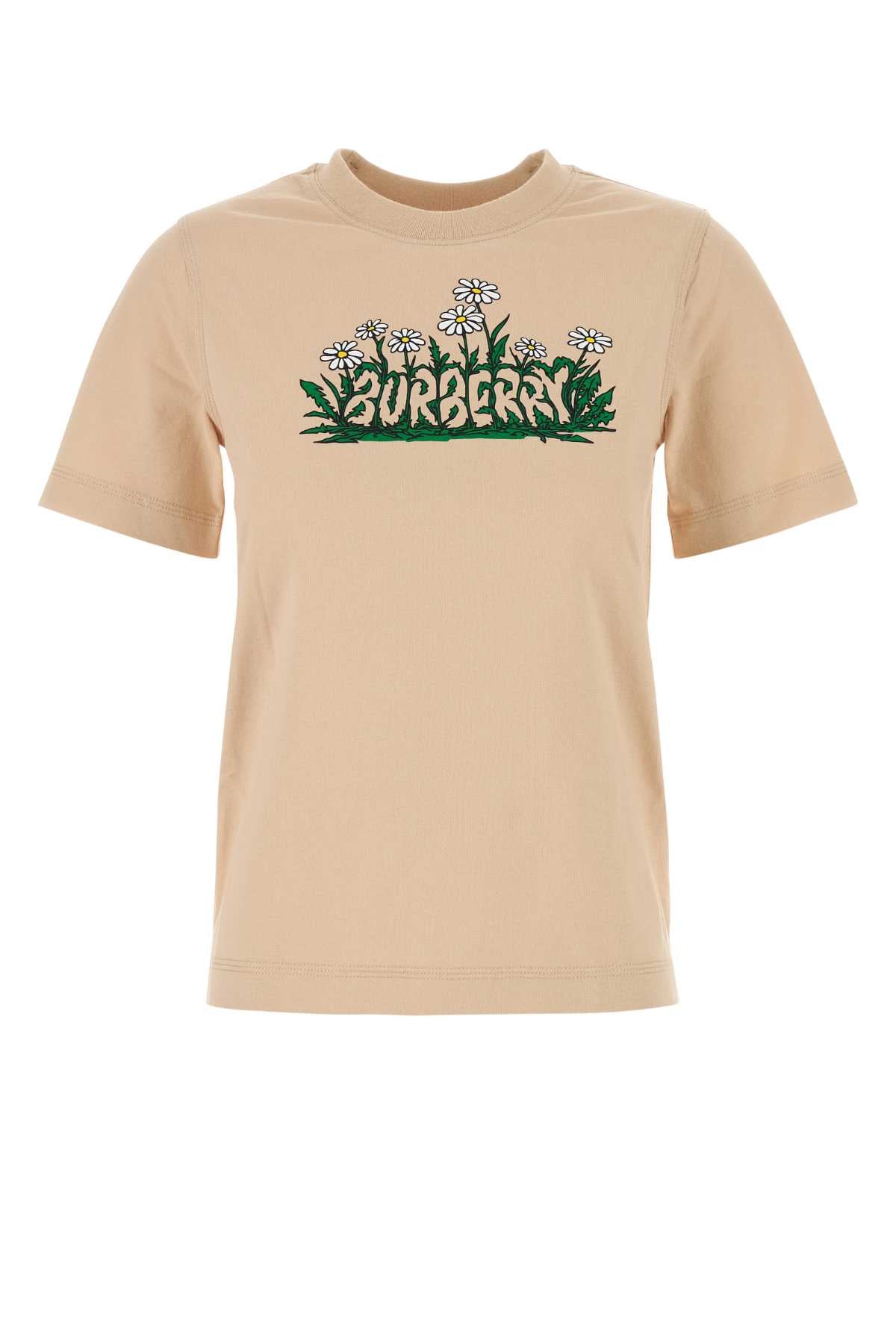Burberry Women Skin Pink Cotton T-Shirt BURBERRY
