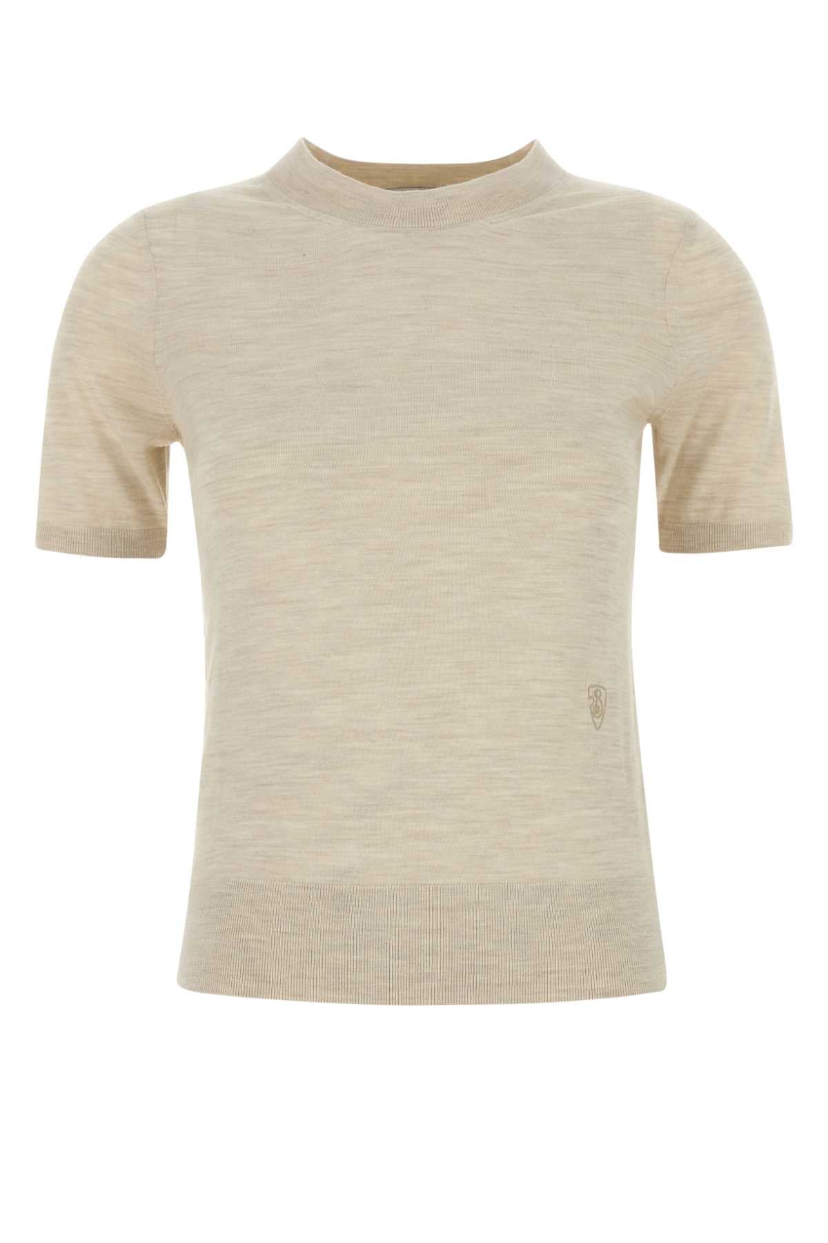 Burberry Women Sand Wool T-Shirt BURBERRY