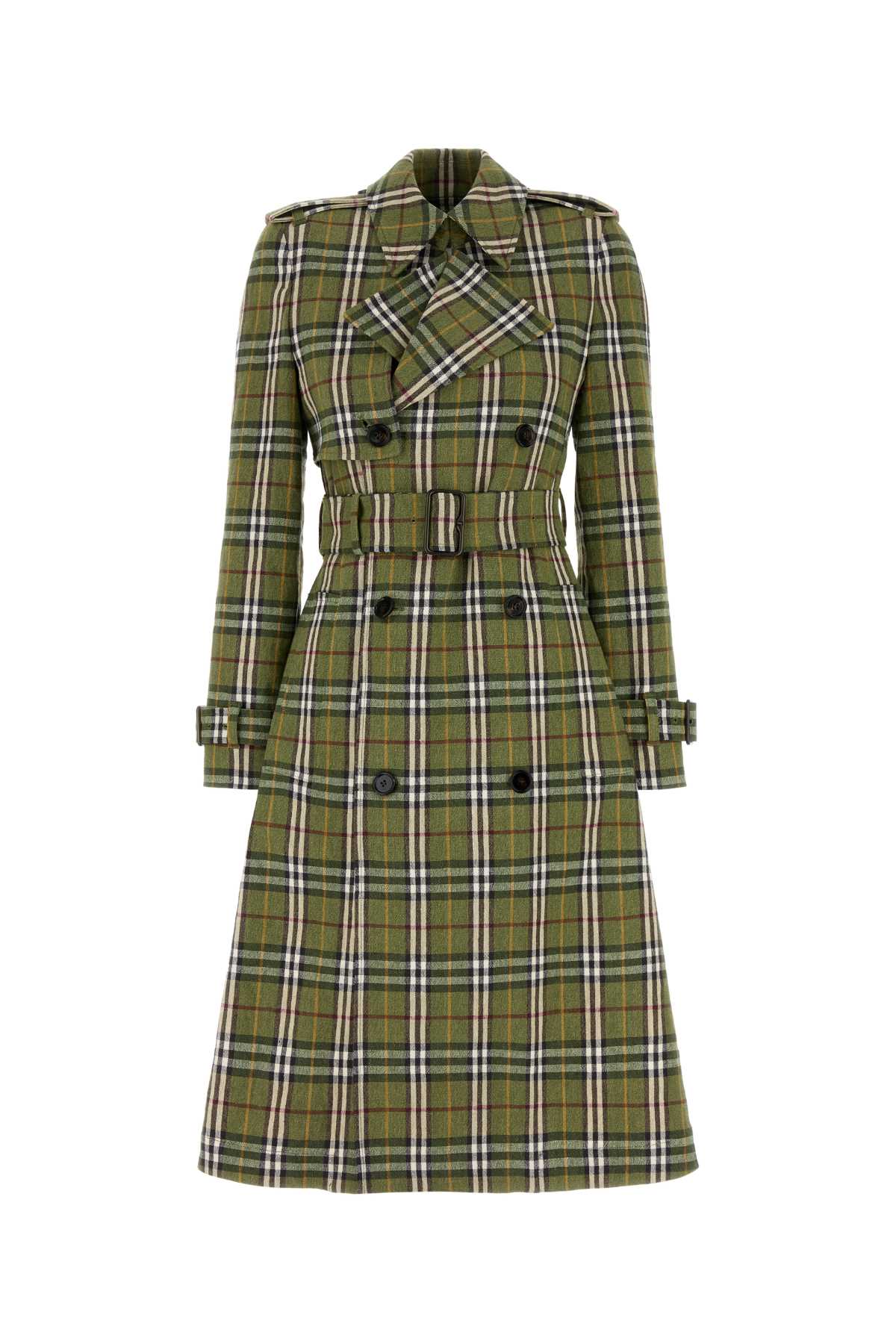 Burberry Women Embroidered Stretch Linen Trench Coat BURBERRY