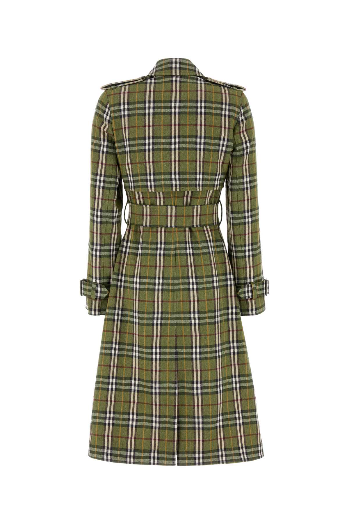 Burberry Women Embroidered Stretch Linen Trench Coat BURBERRY