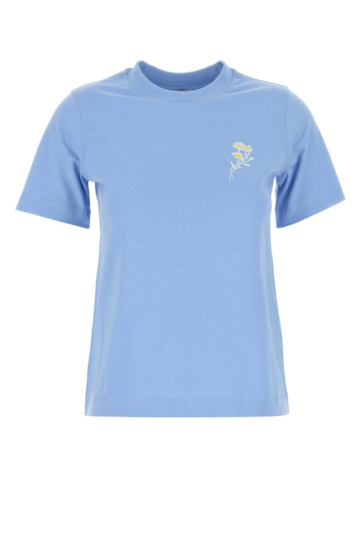 Burberry Women Cerulean Blue Cotton T-Shirt BURBERRY