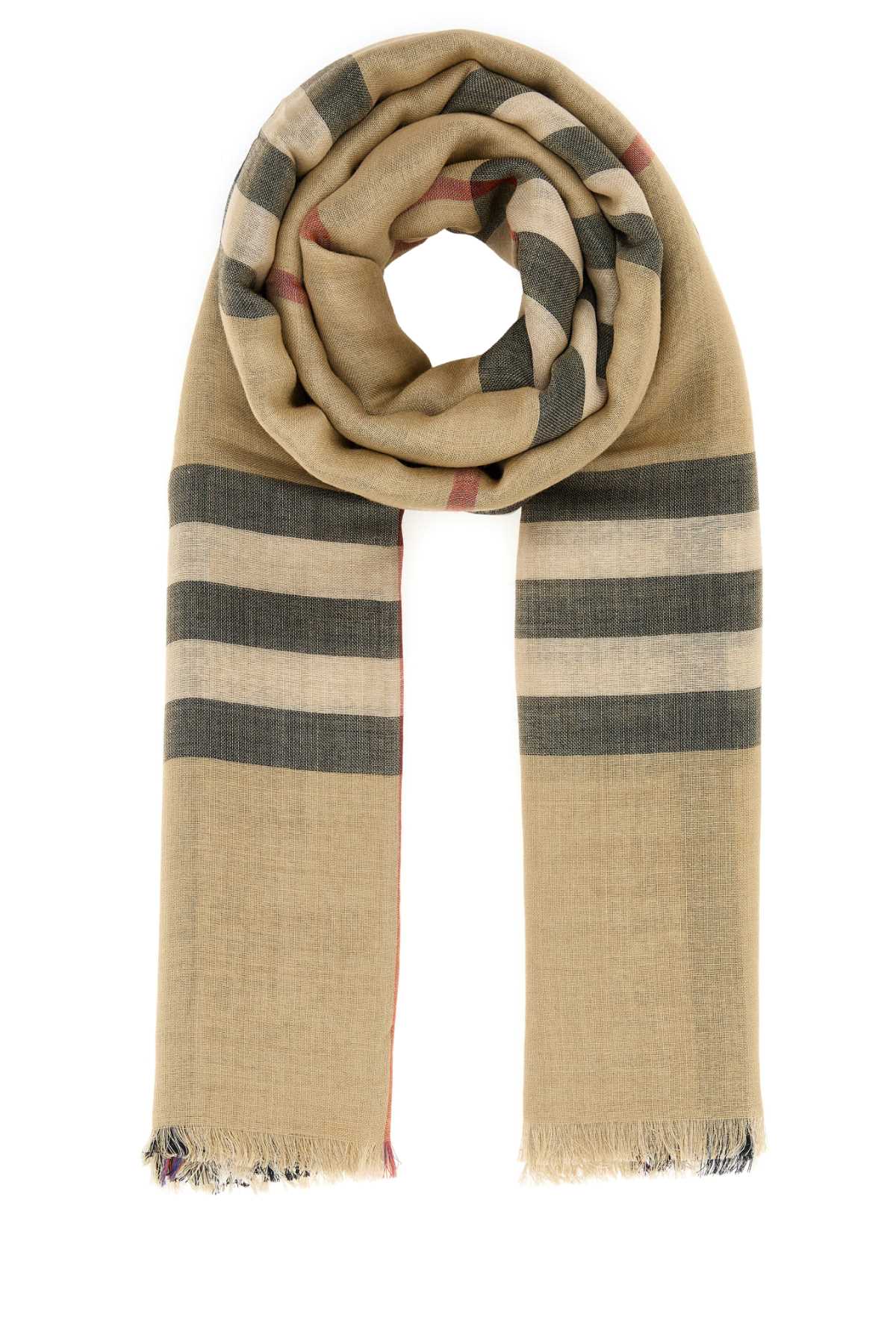 Burberry Unisex Embroidered Wool Blend Scarf BURBERRY