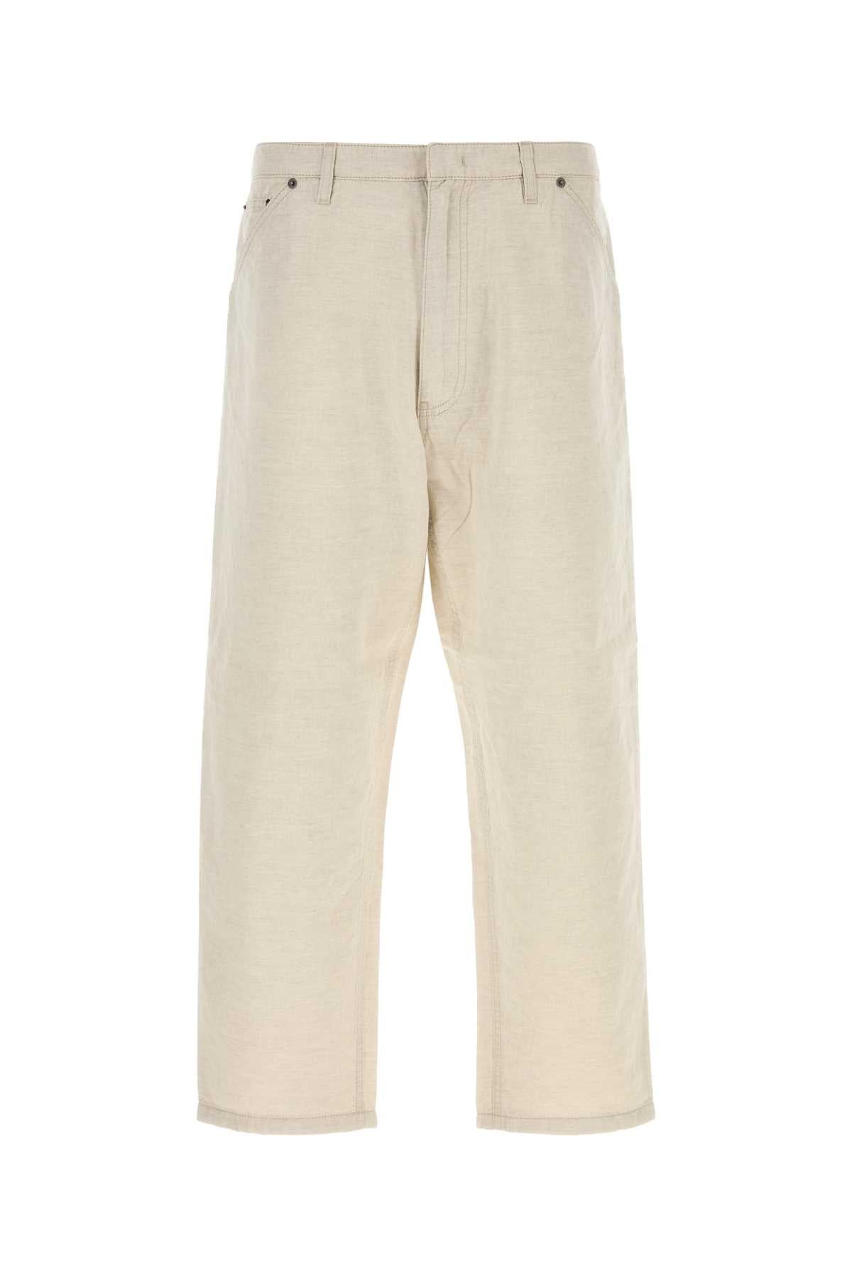 Prada Men Melange Ivory Chambray Pant PRADA