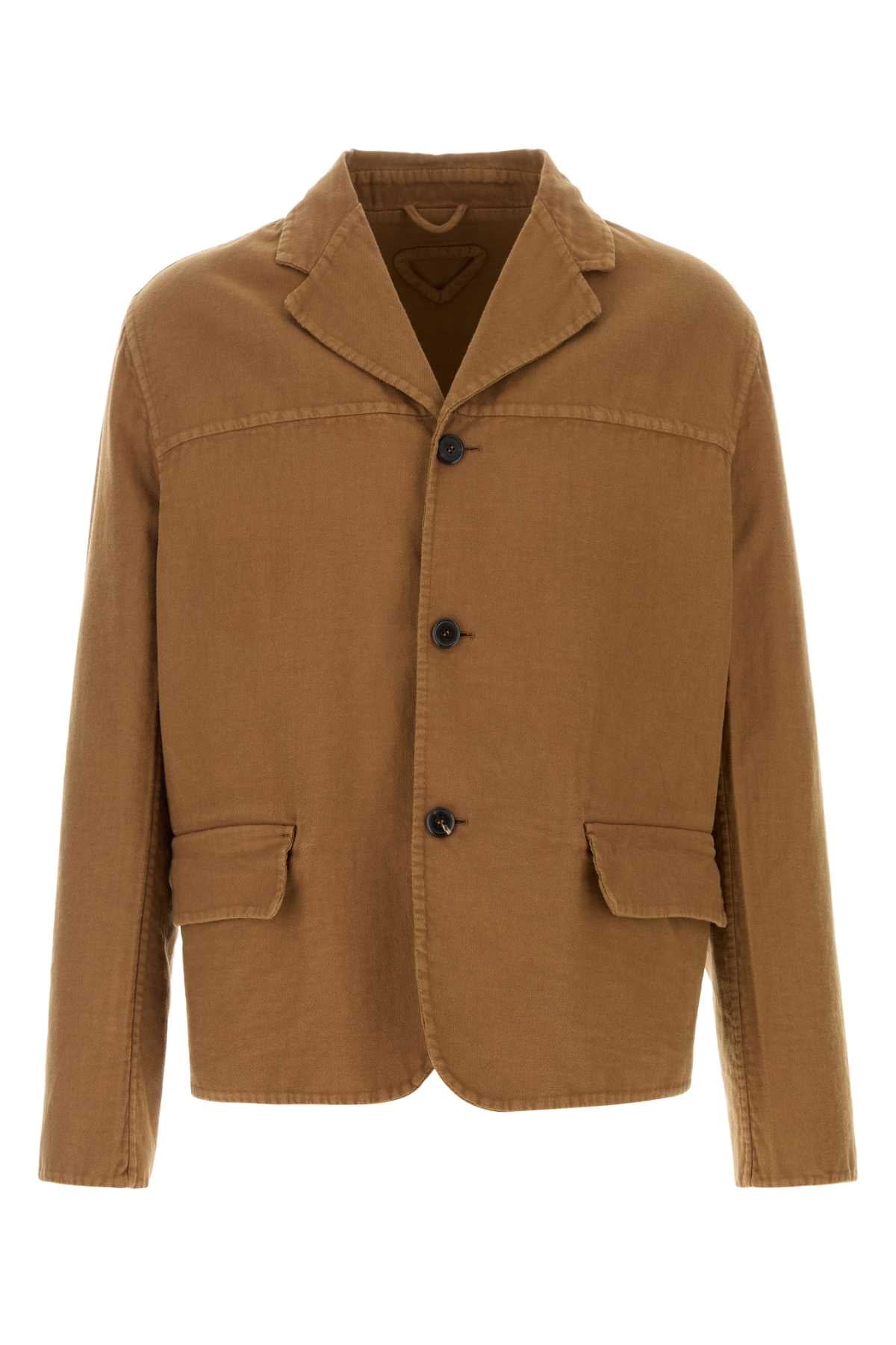 Prada Men Biscuit Cotton Blazer PRADA