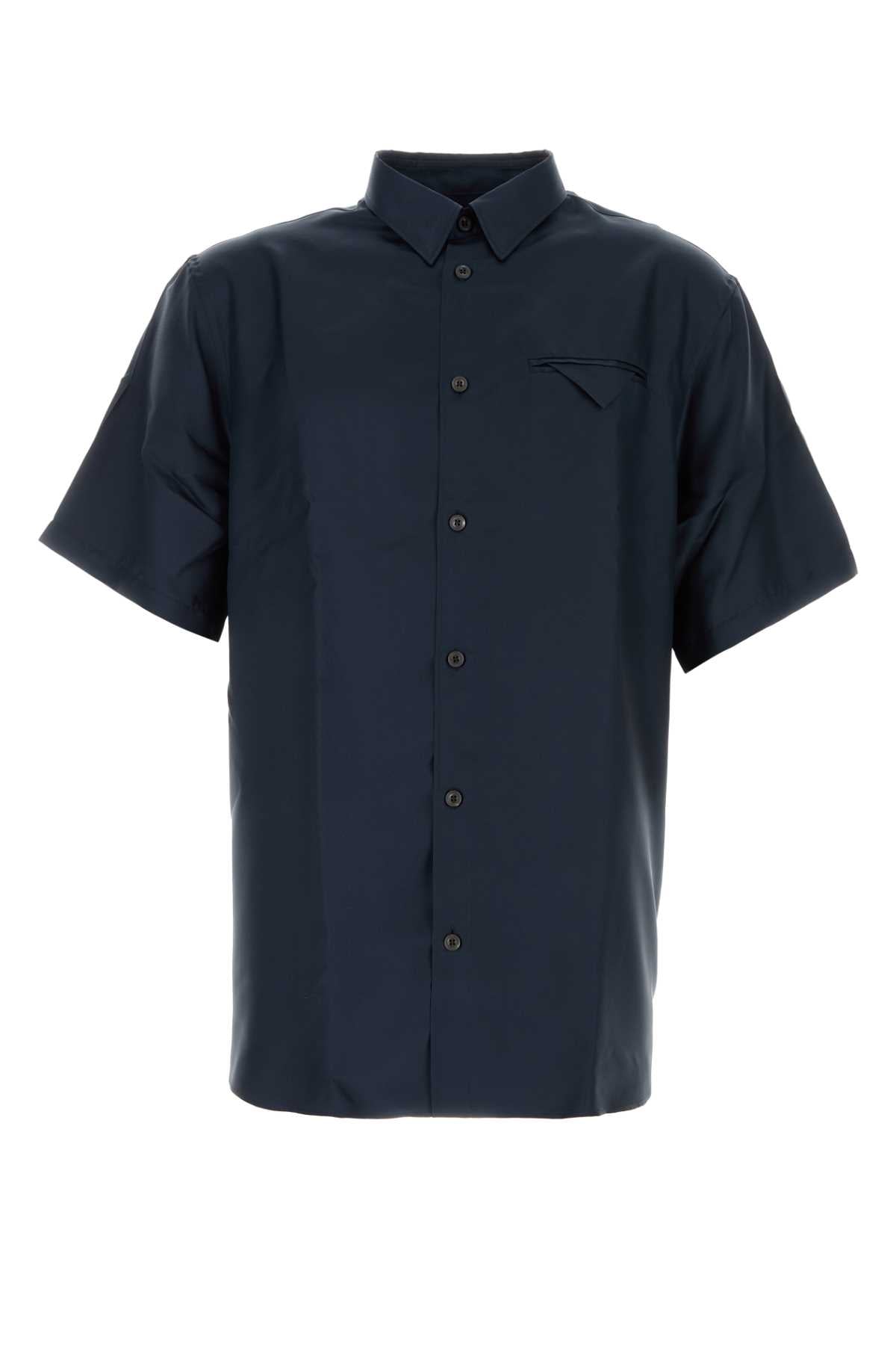Prada Men Blue Satin Shirt PRADA
