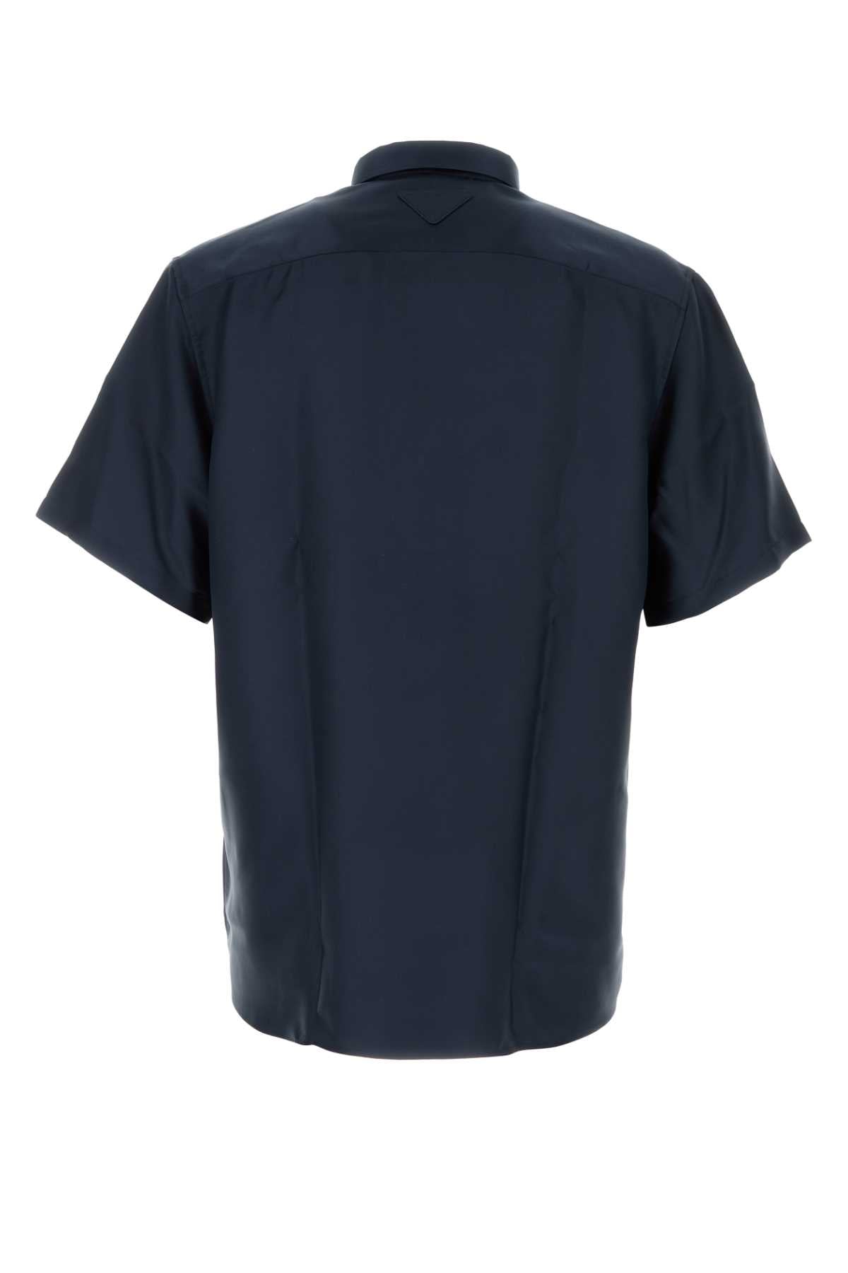Prada Men Blue Satin Shirt PRADA