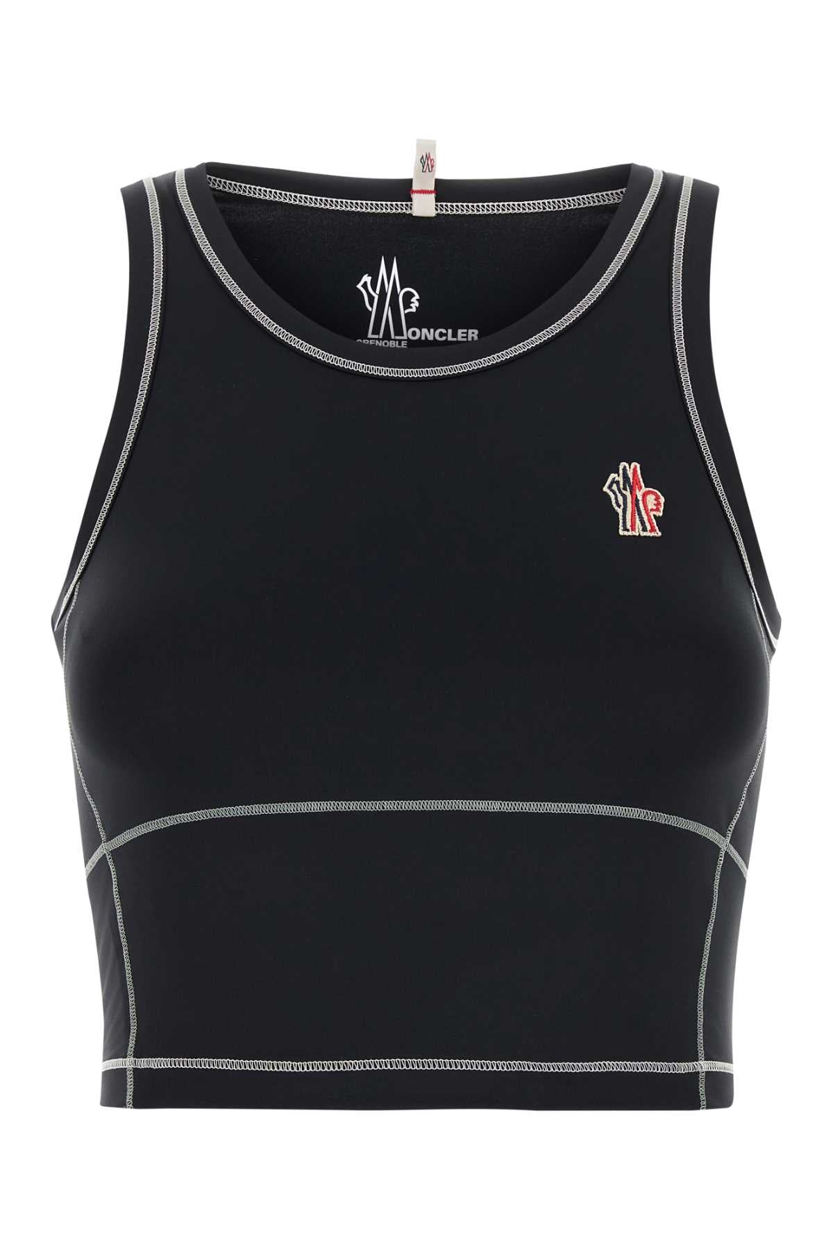 Moncler Grenoble Women Black Stretch Nylon Top MONCLER GRENOBLE