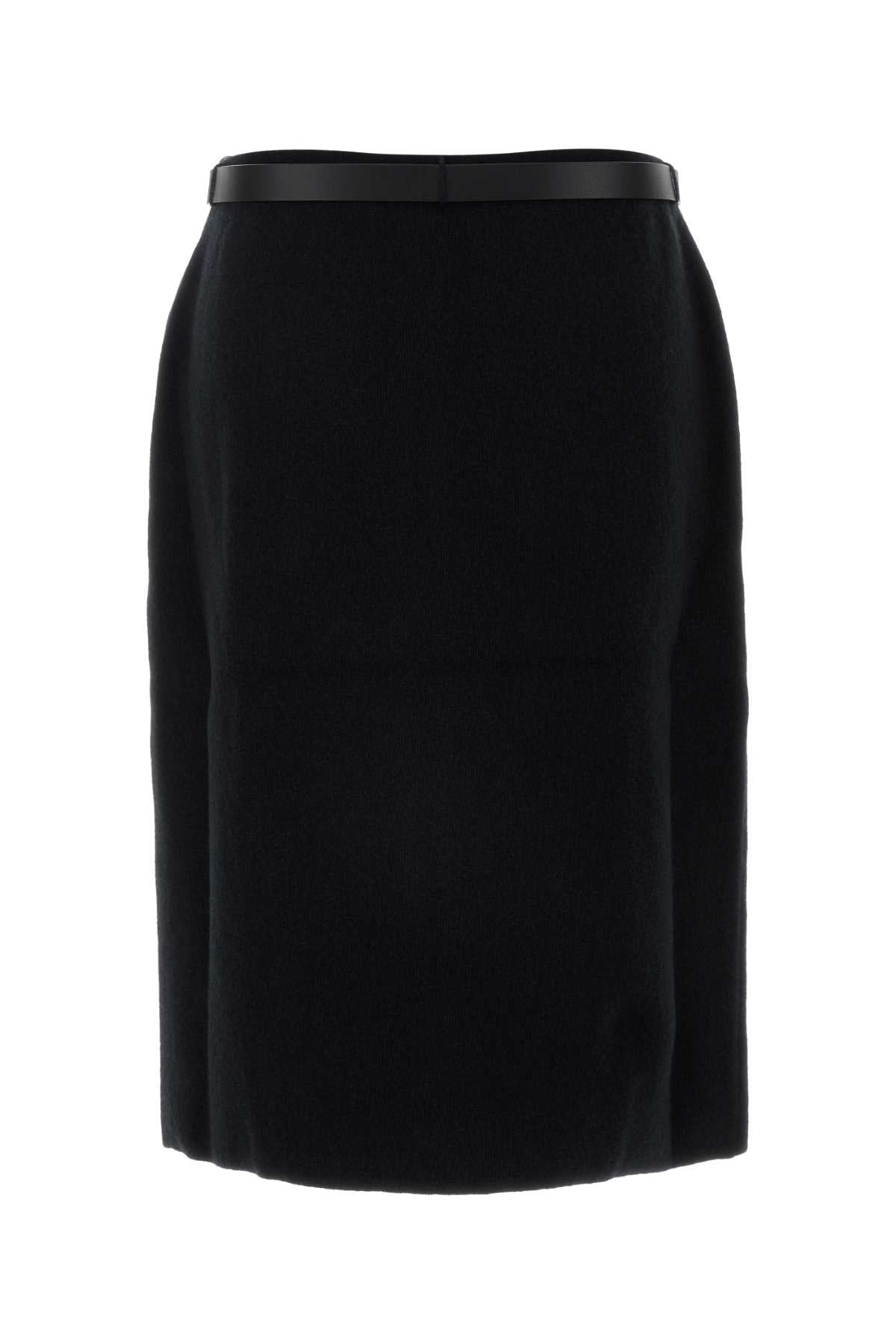 Salvatore Ferragamo Women Black Stretch Wool Blend Skirt FERRAGAMO