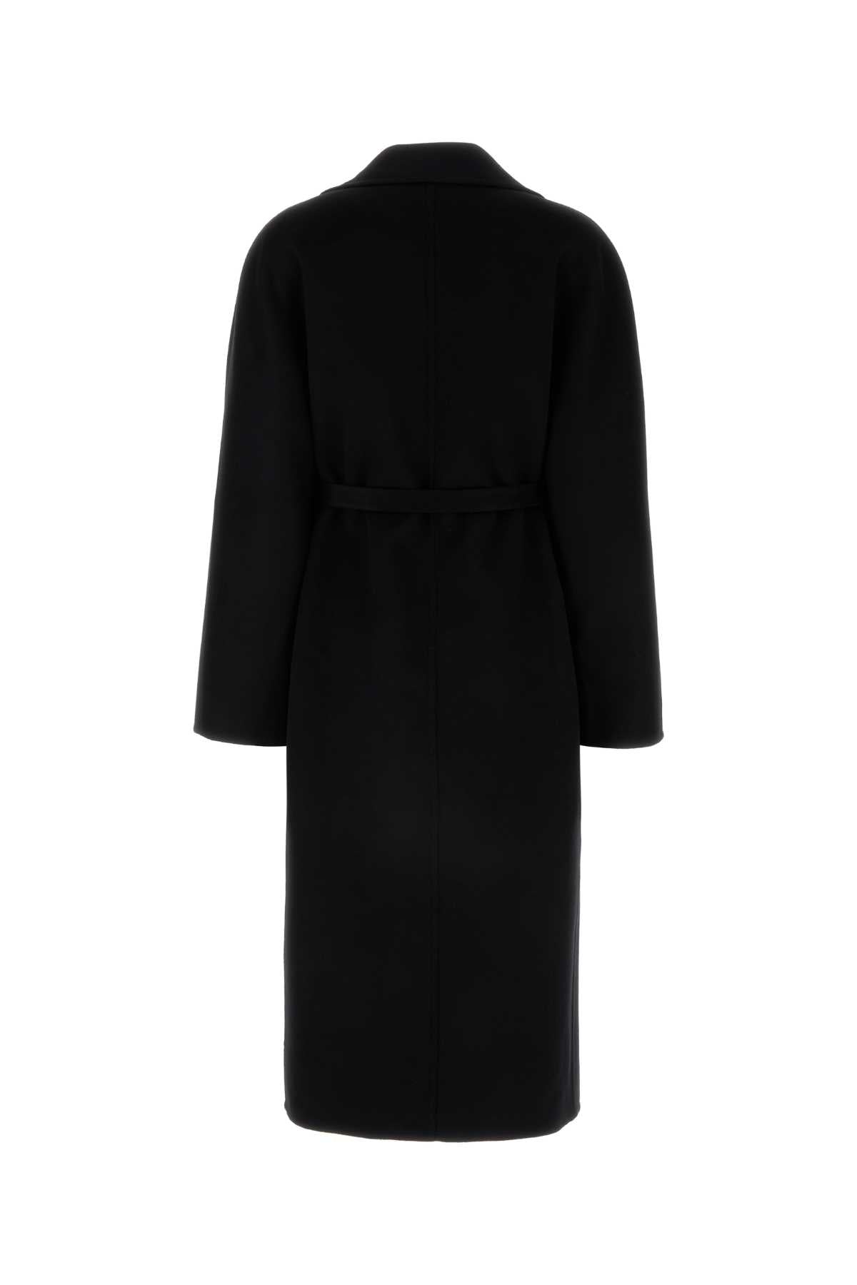 Salvatore Ferragamo Women Black Wool Blend Coat FERRAGAMO
