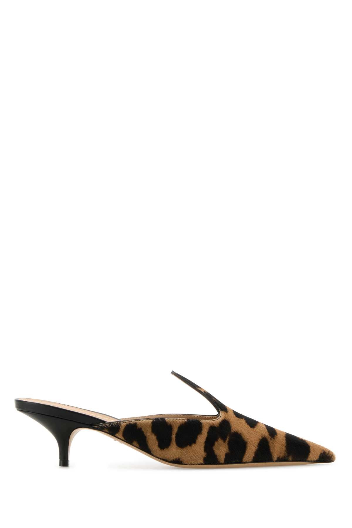 Salvatore Ferragamo Women Printed Calf Hair Dorye Mules FERRAGAMO