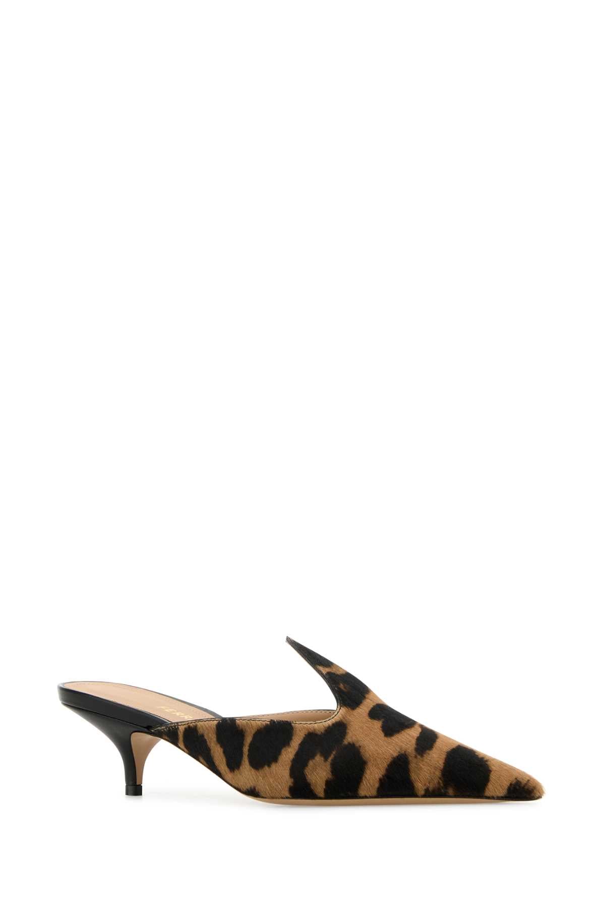 Salvatore Ferragamo Women Printed Calf Hair Dorye Mules FERRAGAMO