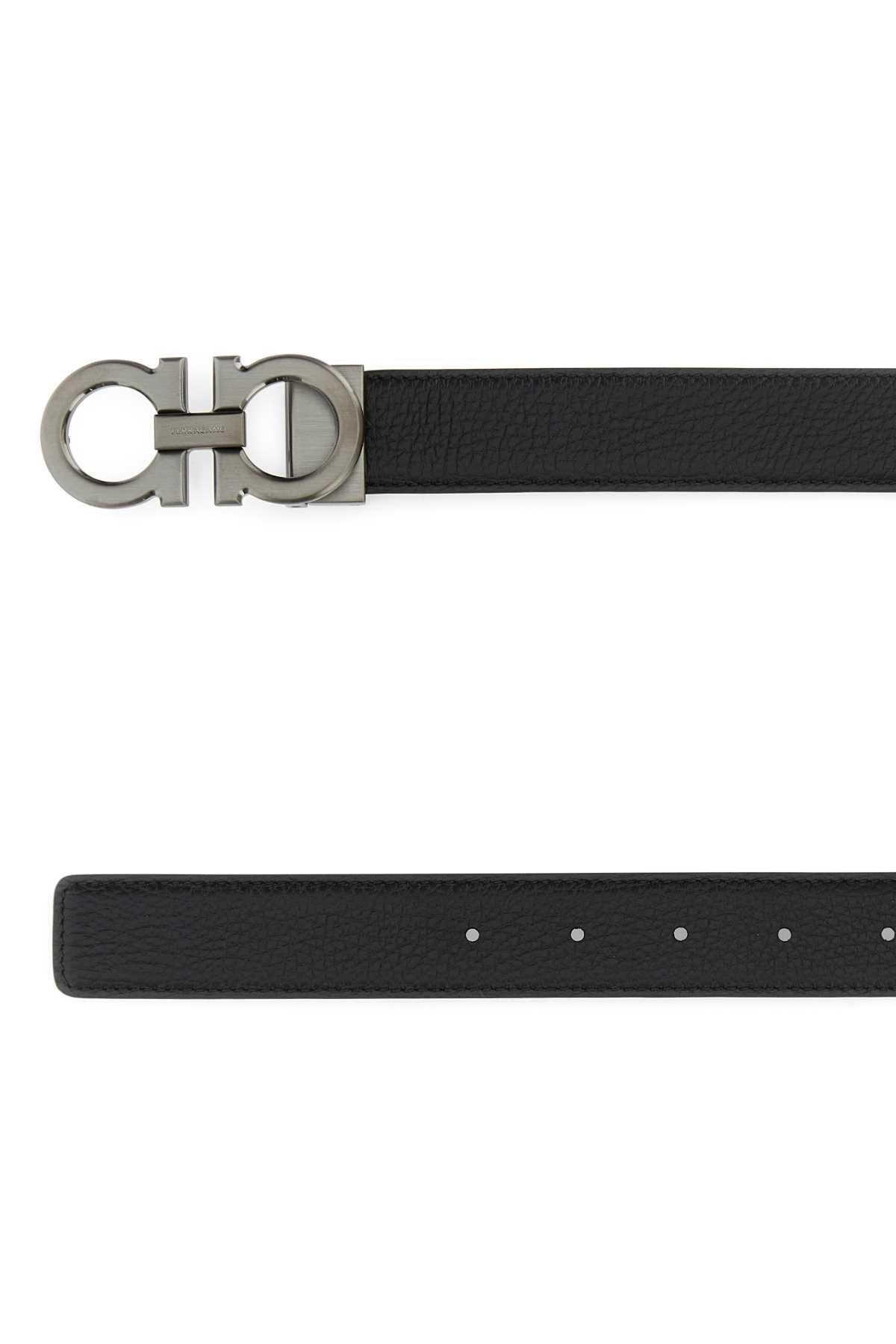 Salvatore Ferragamo Men Black Leather Reversible Belt FERRAGAMO