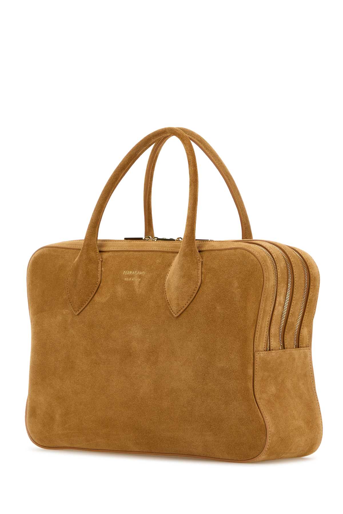 Salvatore Ferragamo Women Camel Suede Medium Handbag FERRAGAMO