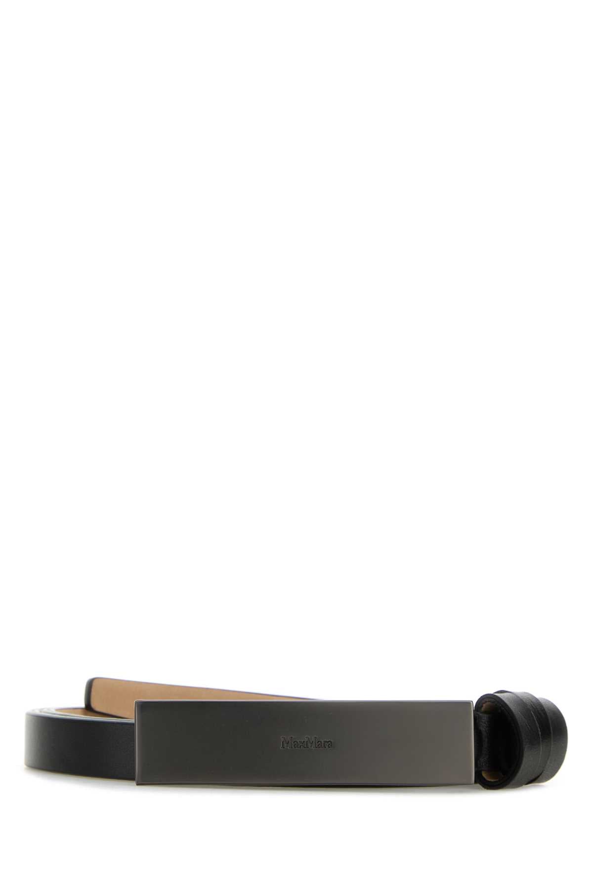 Max Mara Women Black Leather Newplate15 Belt MAX MARA
