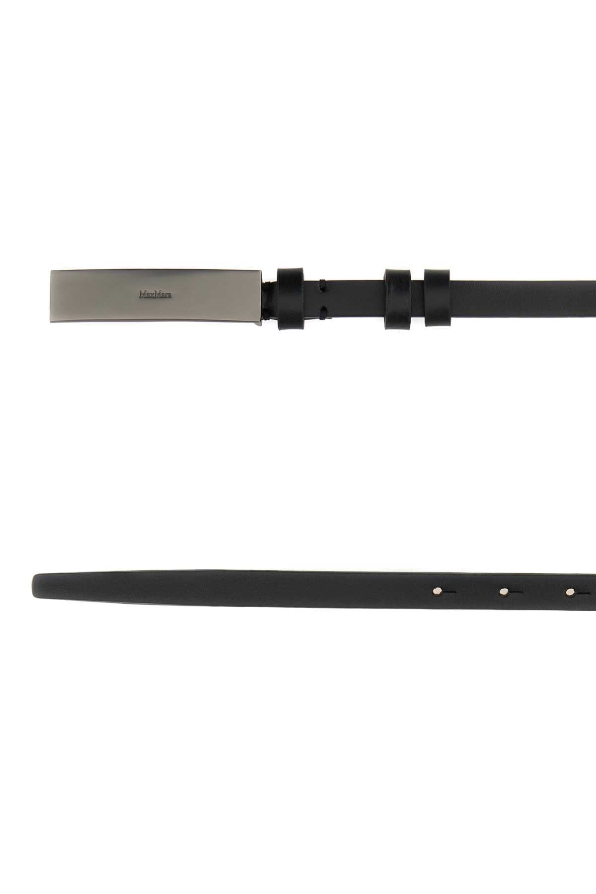 Max Mara Women Black Leather Newplate15 Belt MAX MARA