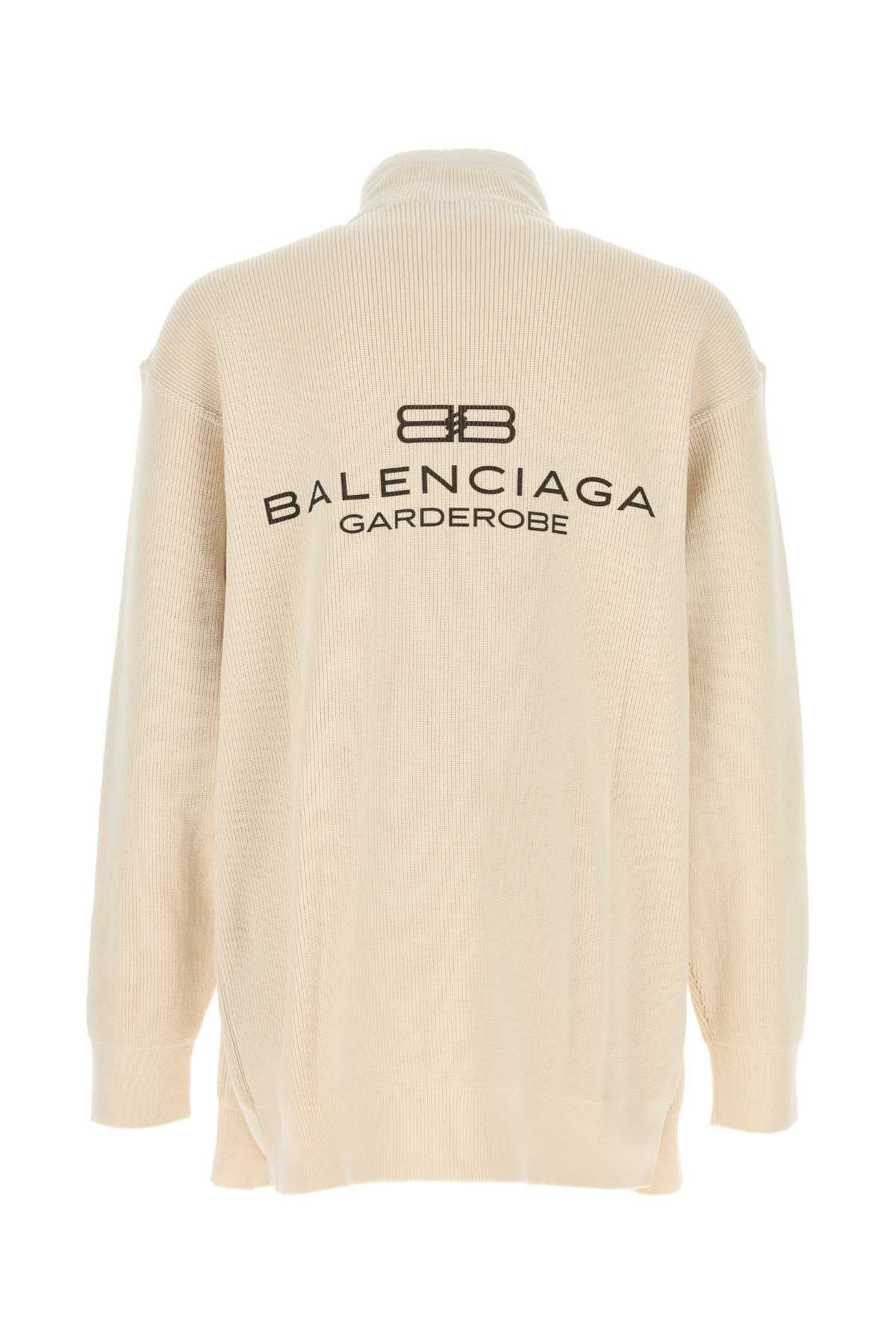 Balenciaga Men Cream Cotton And Polyester Sweater BALENCIAGA