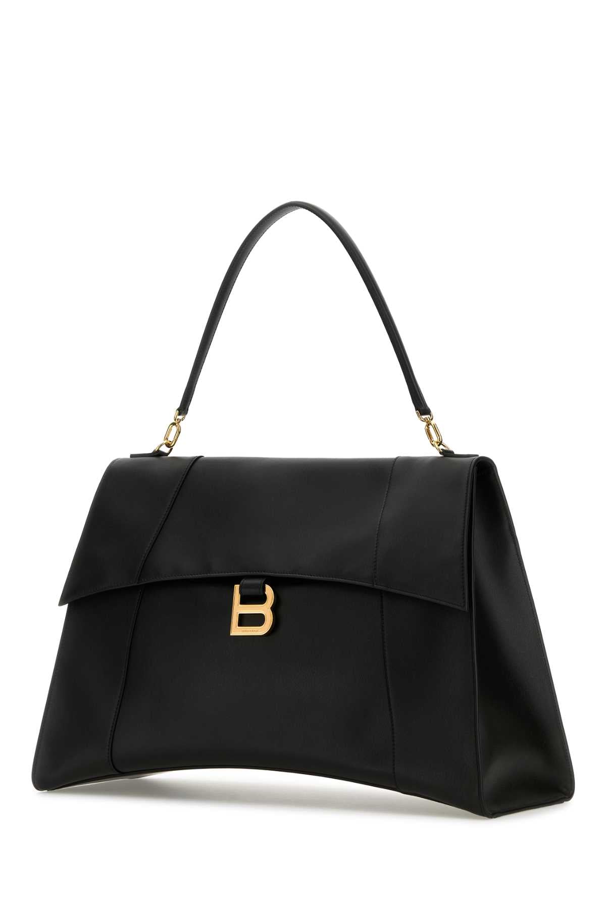 Balenciaga Women Black Leather Large Hourglass Soft Handbag BALENCIAGA