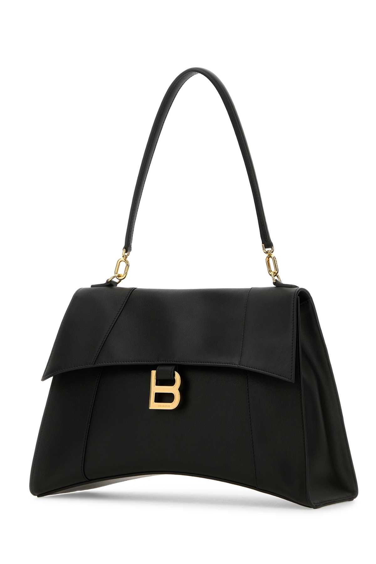 Balenciaga Women Black Leather Hourglass Shoulder Bag BALENCIAGA