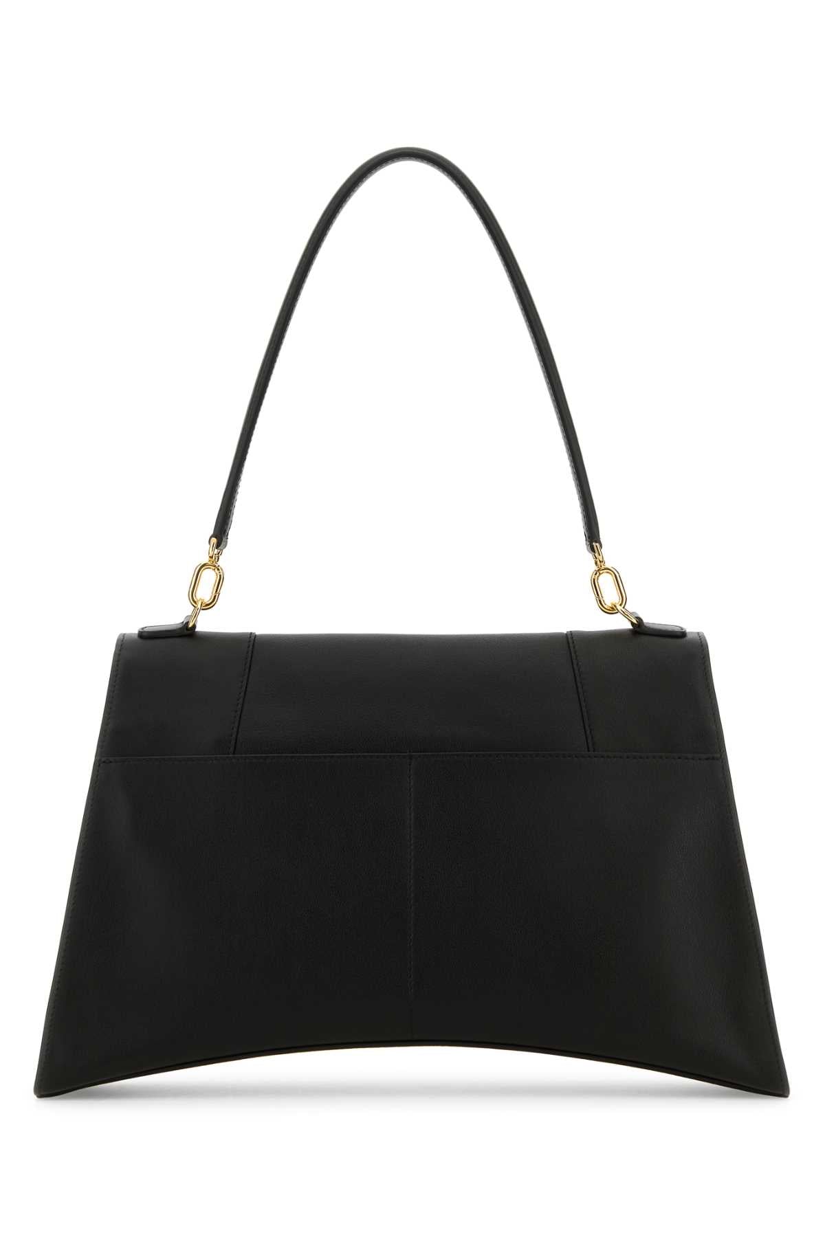 Balenciaga Women Black Leather Hourglass Shoulder Bag BALENCIAGA