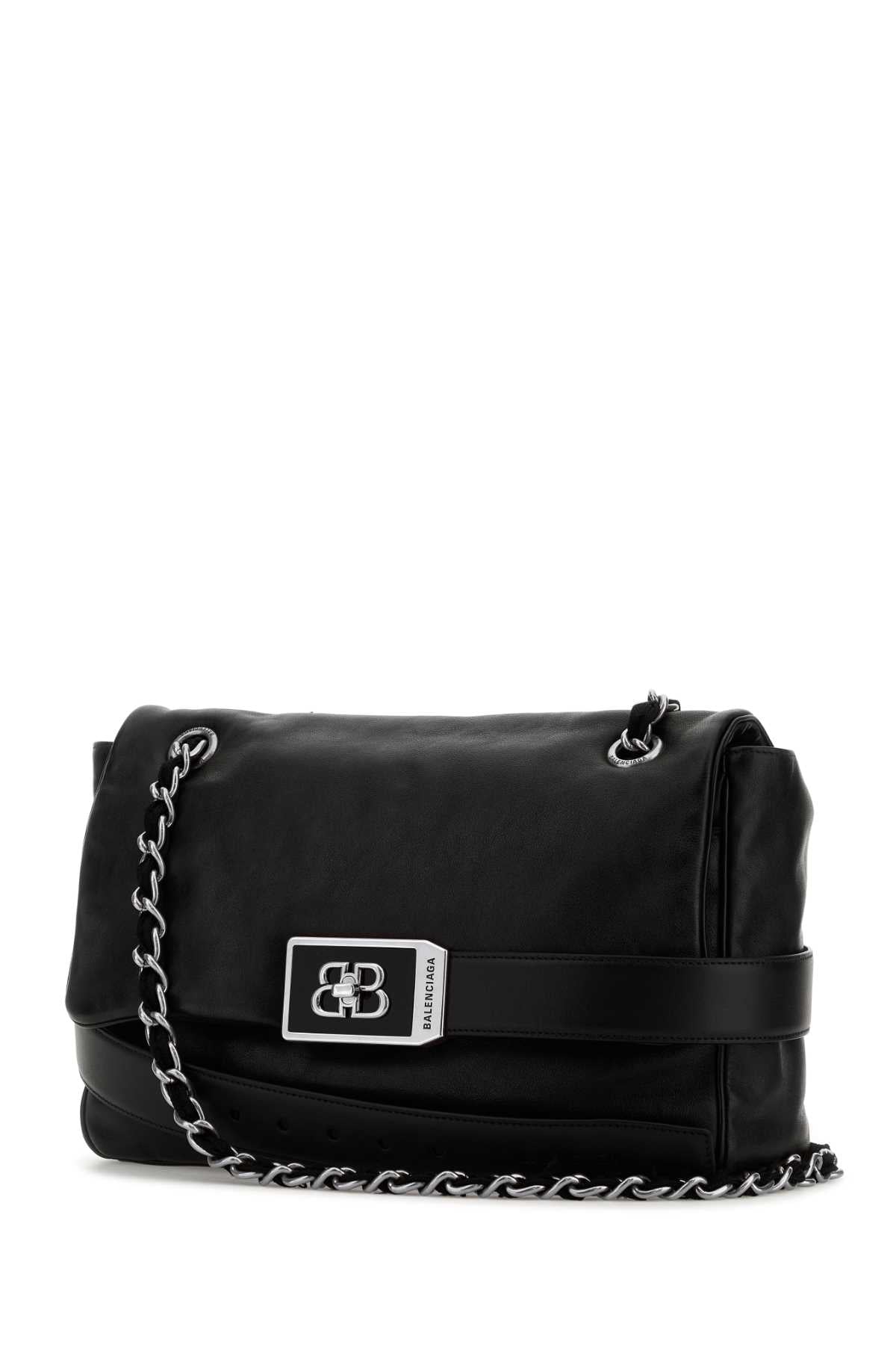 Balenciaga Women Black Leather Modu Shoulder Bag BALENCIAGA